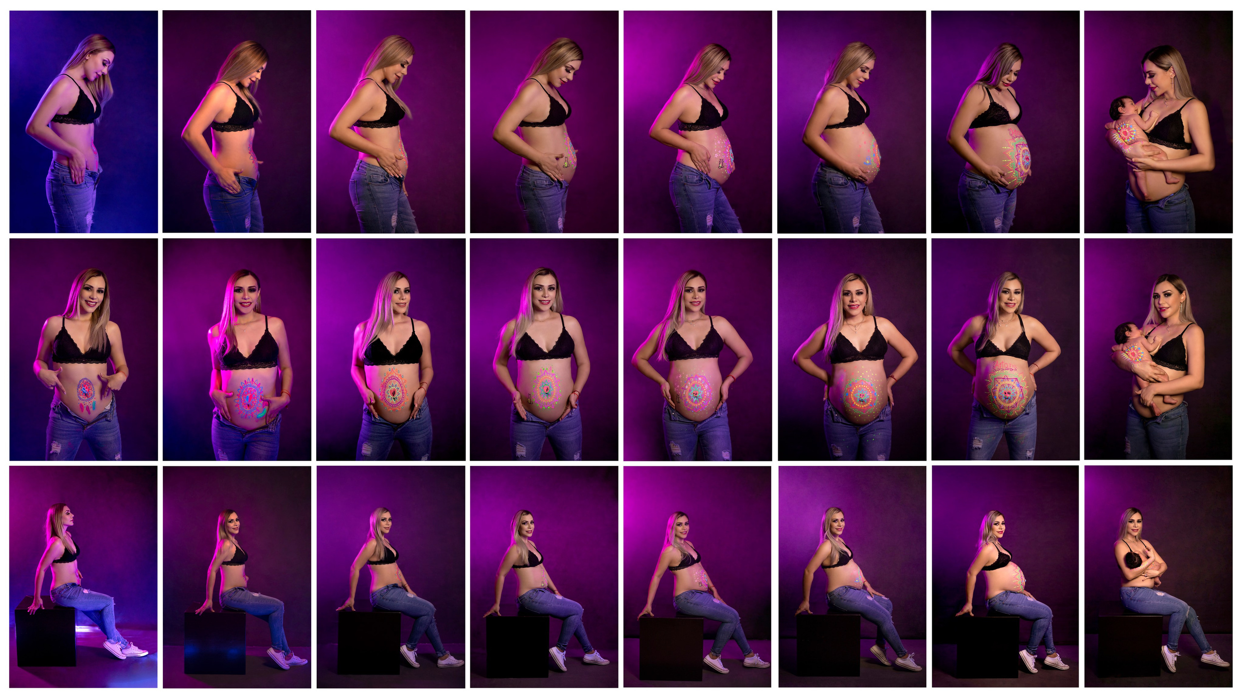 Sesion de embarazo mes por mes con bodyart. Dulce Maria. Виктория Кастельянос. Русскоязычный фотограф в Мексике