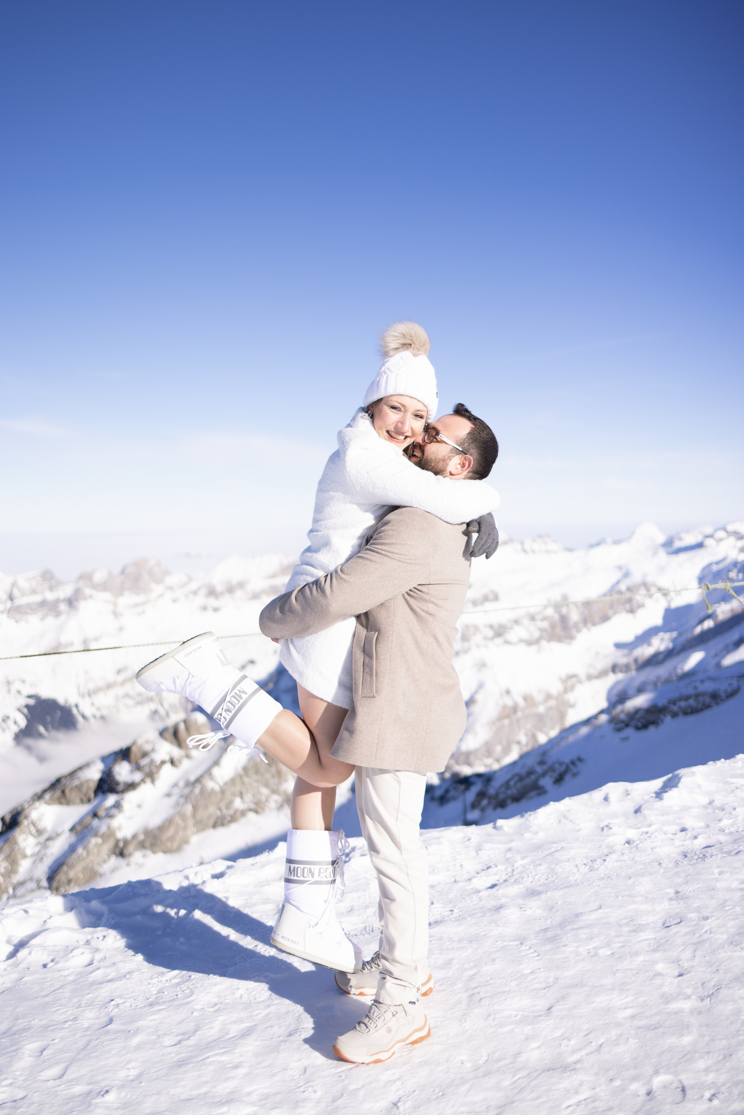 On top of the Titlis Mountain. Family photographer Zurich & Switzerland Daria Moore
