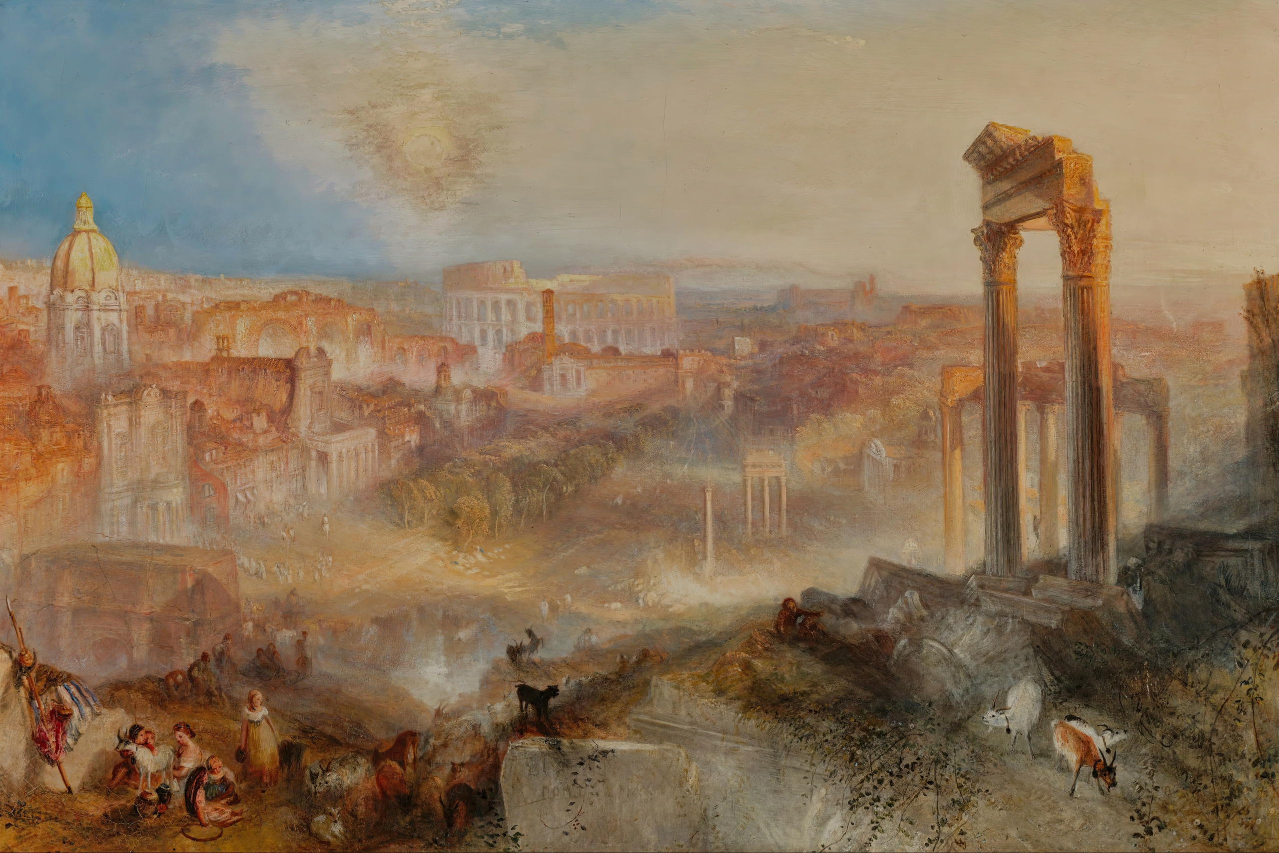 Photography of Italy – Joseph Mallord William Turner painting Modern Rome, Campo Vaccino, included in a photography book about Rome.