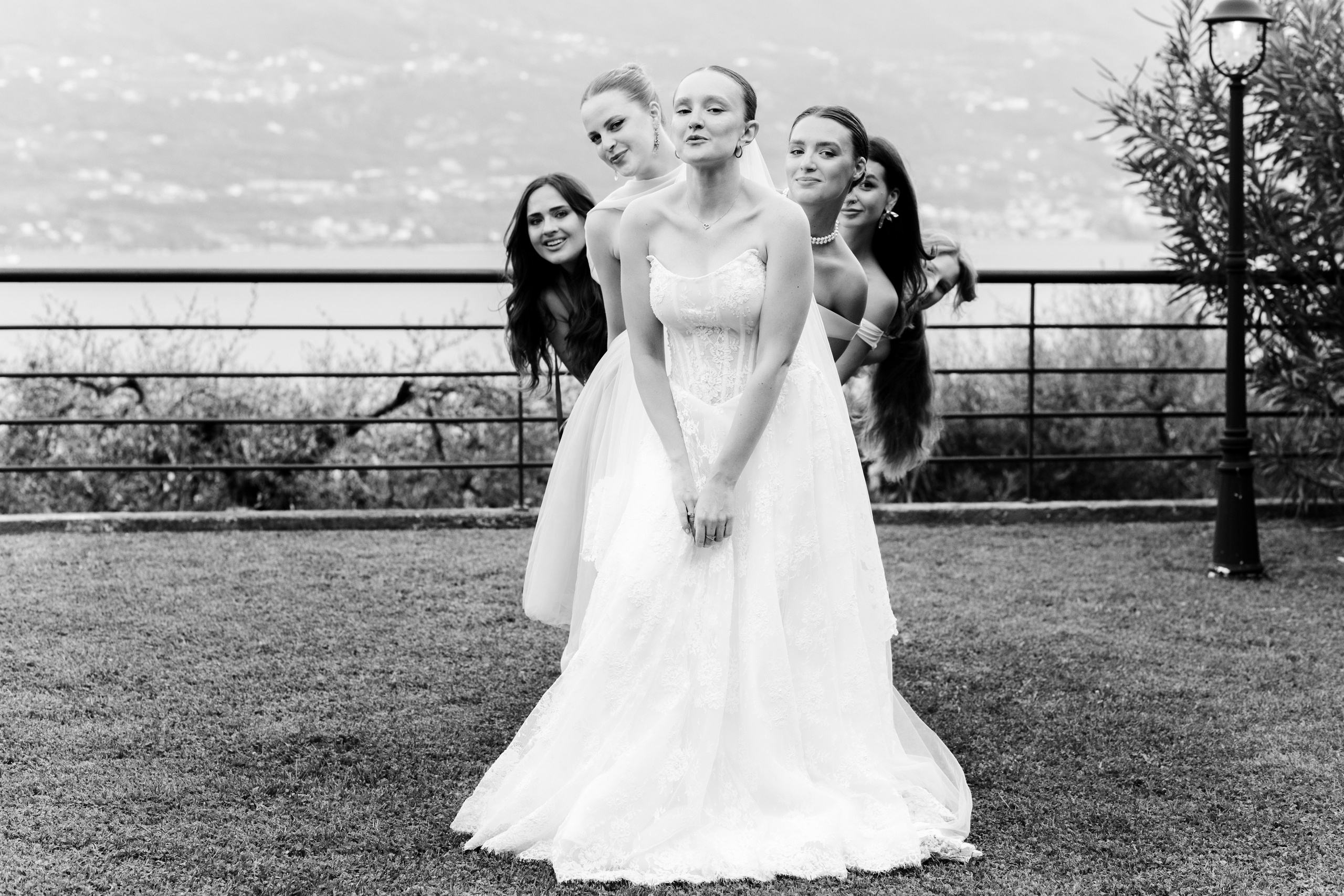 Elegant bridal portrait Lake Garda Italy