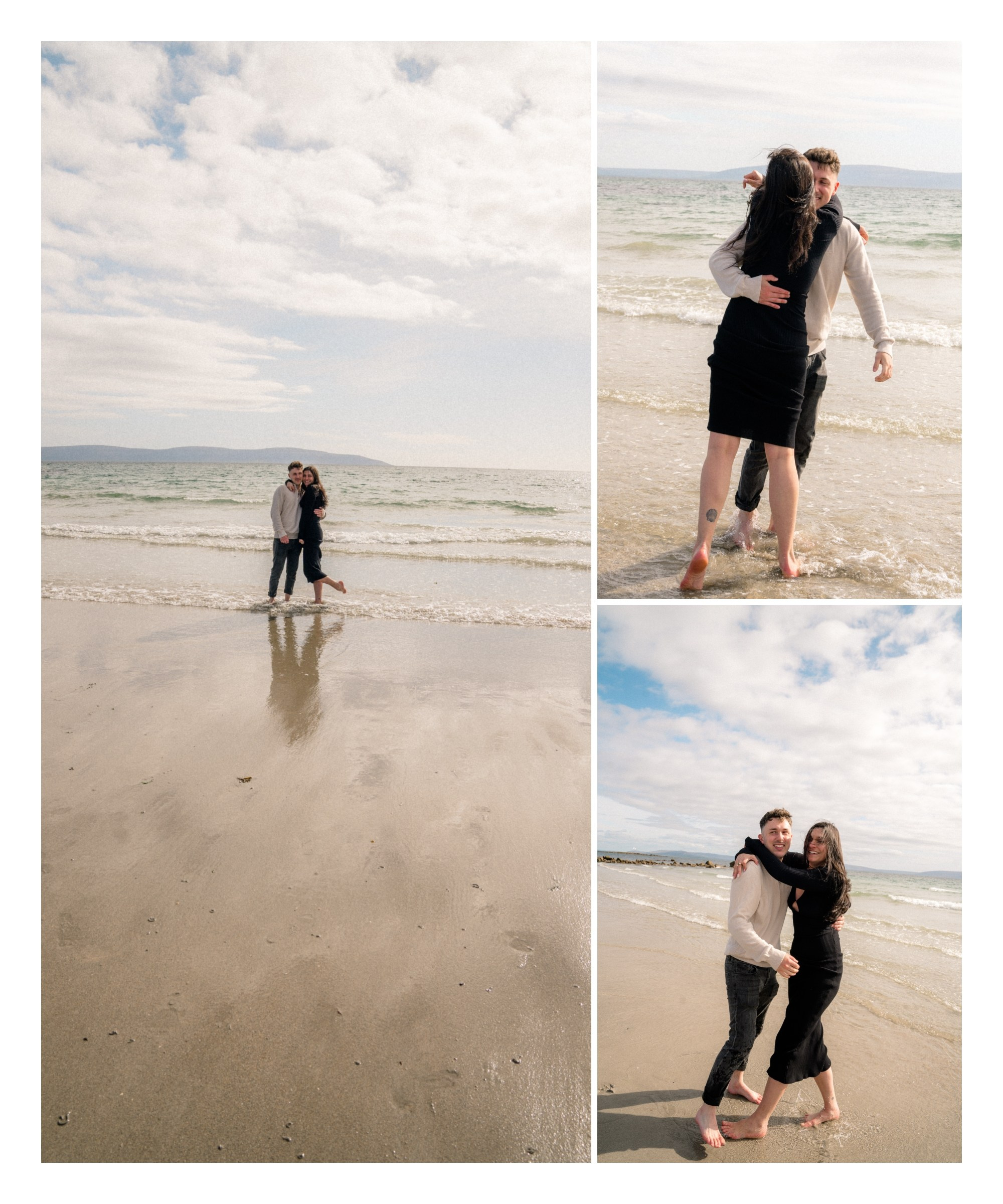 Proposal at Silverstrand Beach, co Galway. Wedding and family photographer Ireland