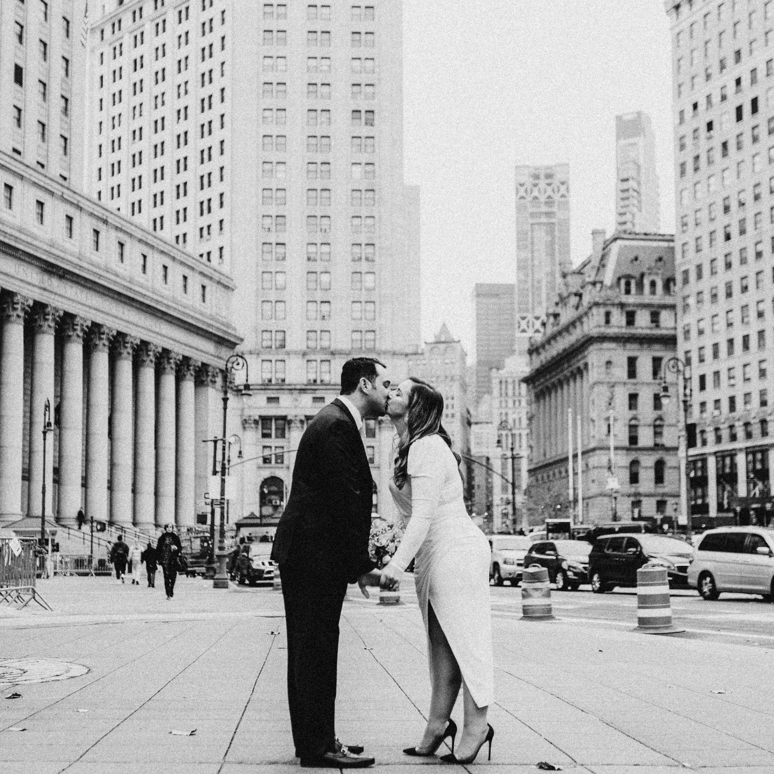 Downtown Manhattan wedding photography at the city hall