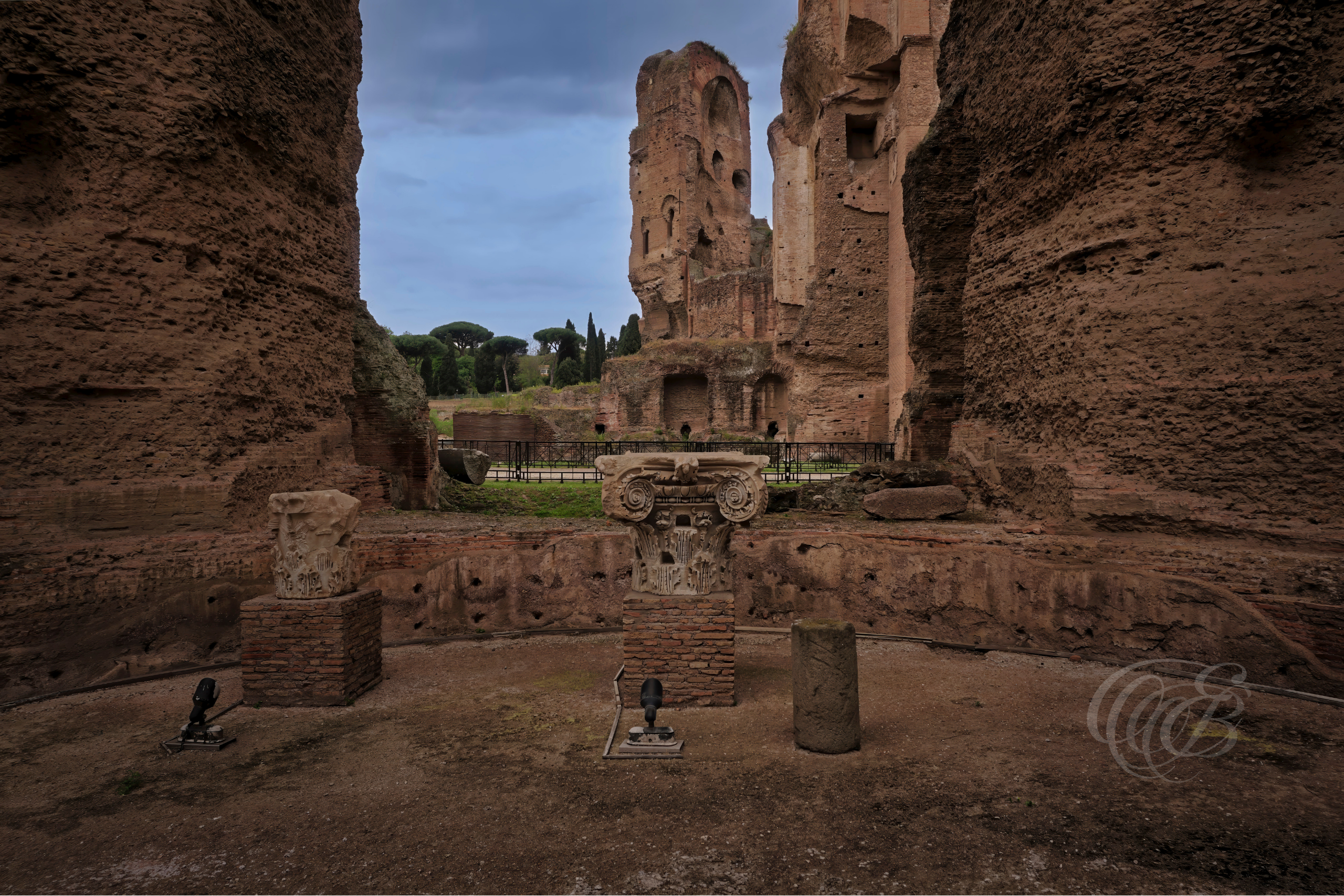 Italy - Rome - Baths of Caracalla in the historic center of Rome, vast ancient Roman thermal bath complex with monumental ruins, photography of Italy, Eduardo Bartoli Photography