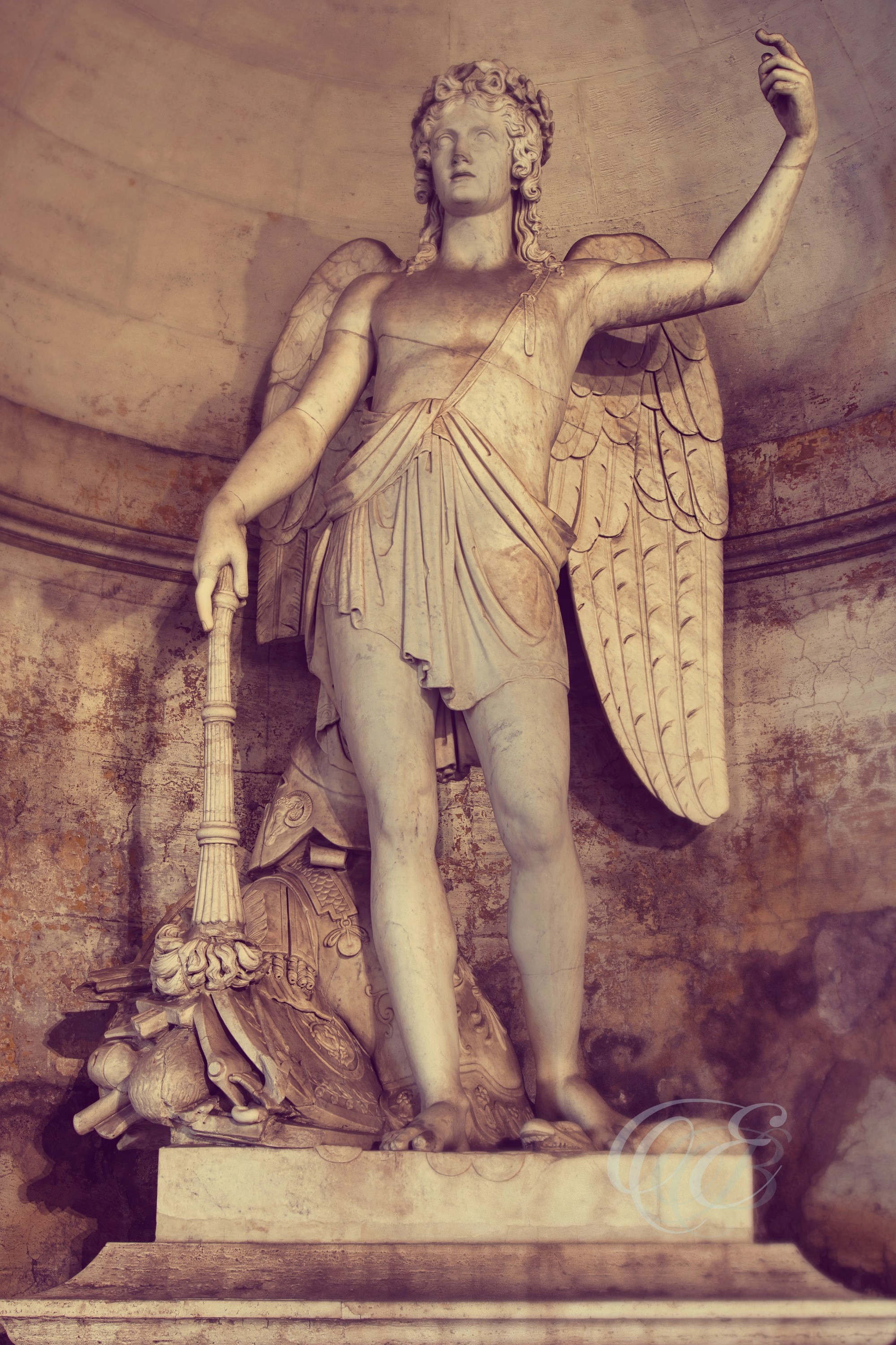  Rome Italy - Piazza del Popolo -  Sculpture of an Angel at the Pincian Hill  - Eduardo Bartoli Fine Art Photography - Angel sculpture at Piazza del Popolo, Pincian Hill, Rome, Italy – fine art photography by Eduardo Bartoli.