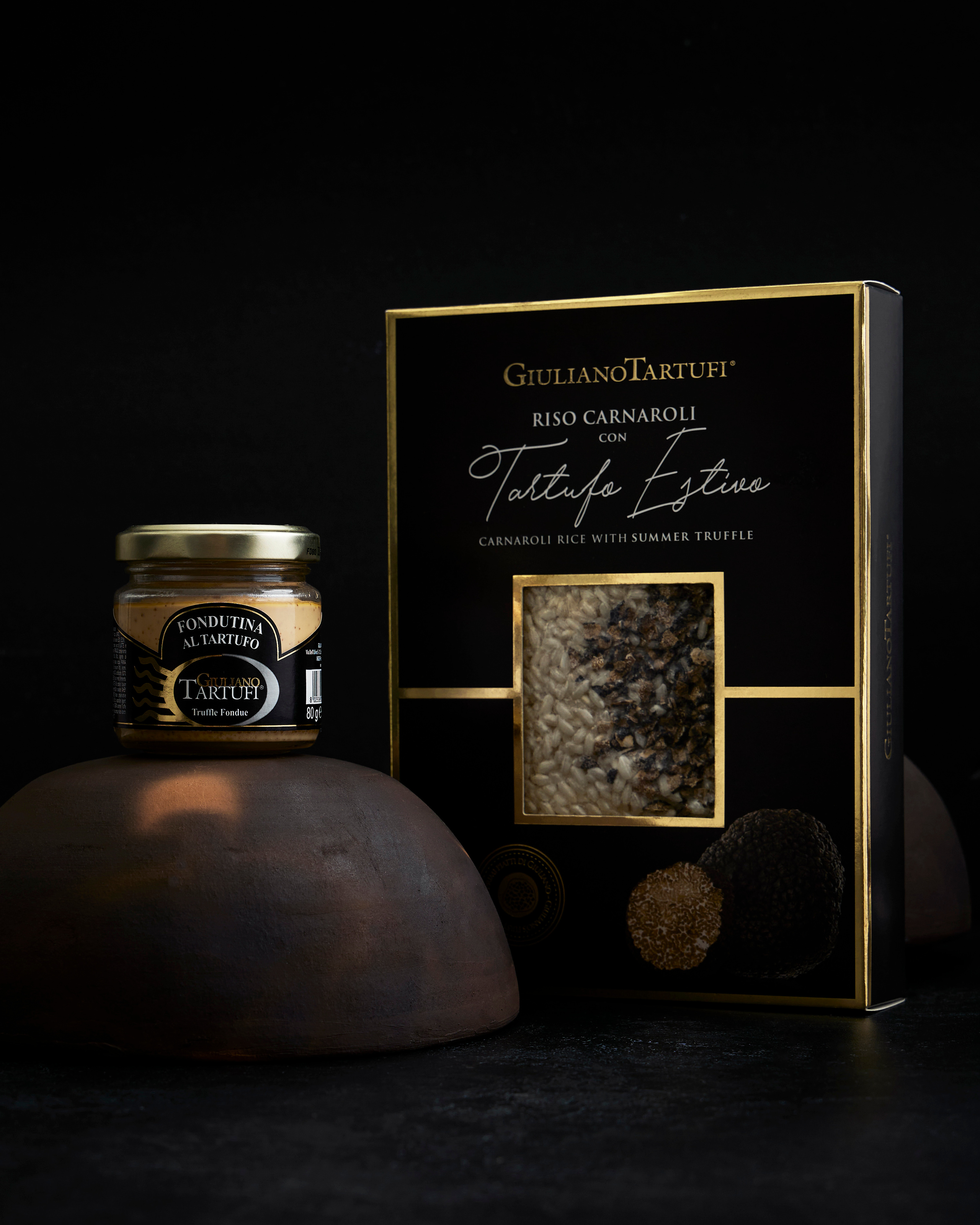 Fondutina al tartufo and Carnaroli rice with summer truffle