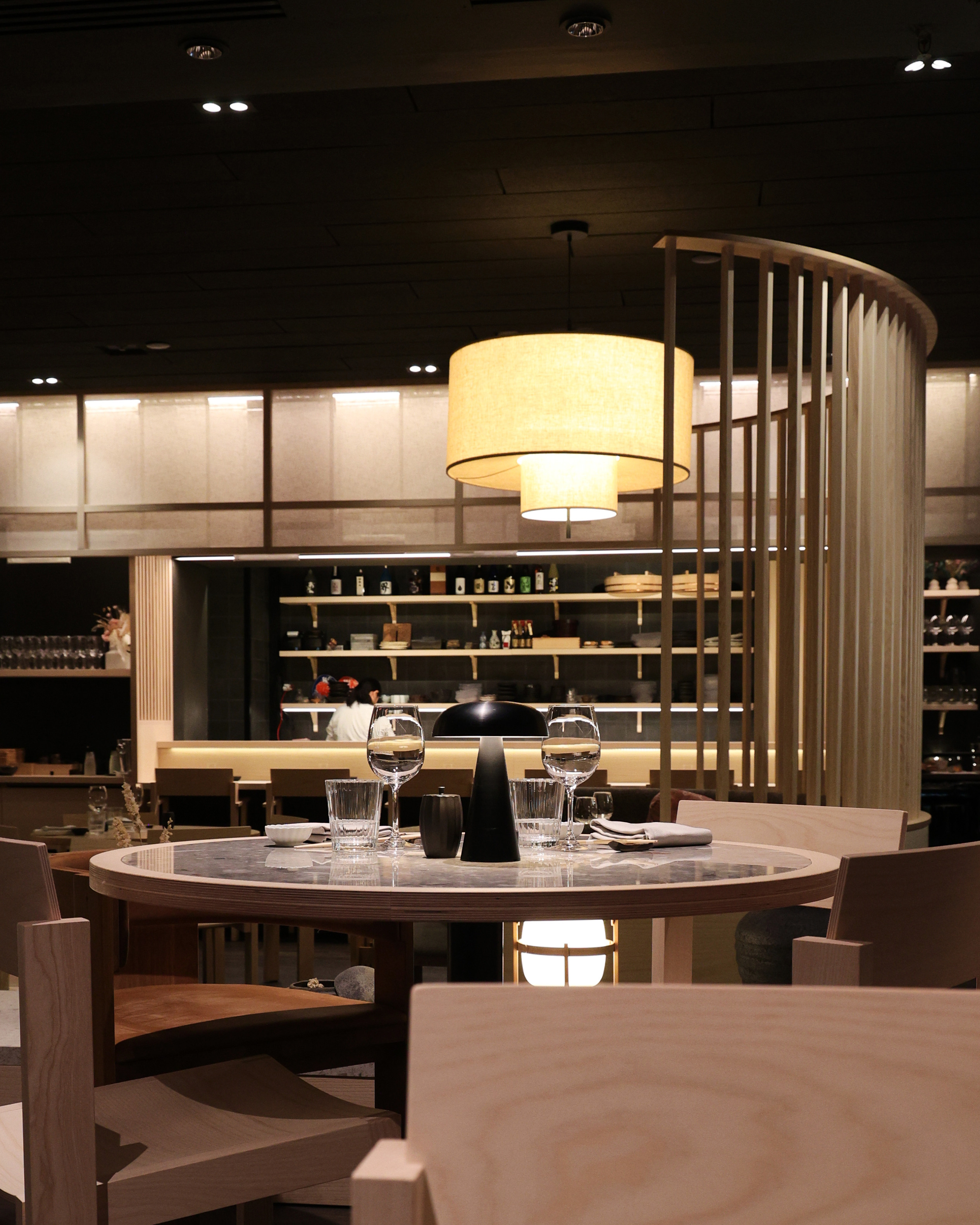 wooden design in restaurant