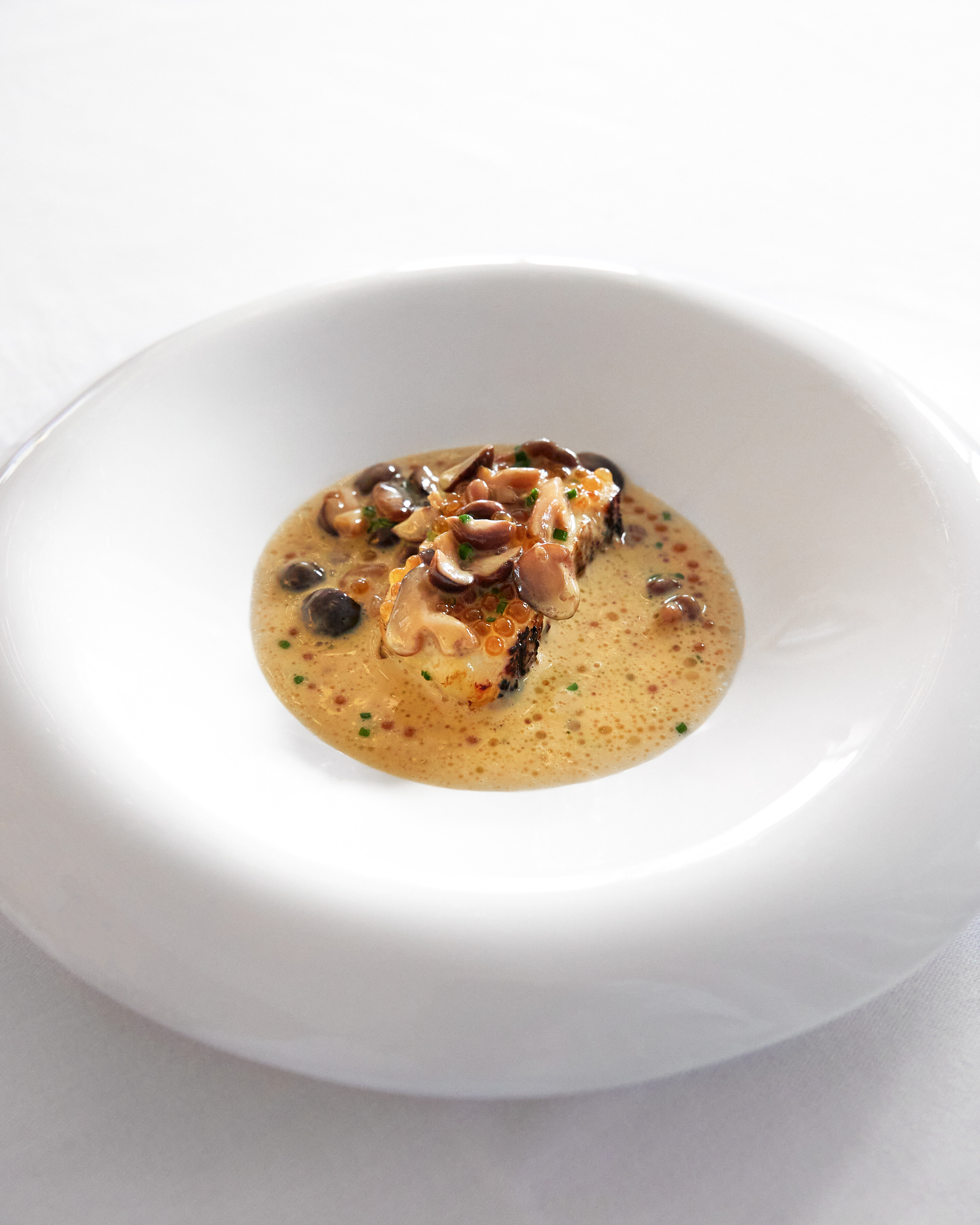 grilled monkfish with chanterelle butter