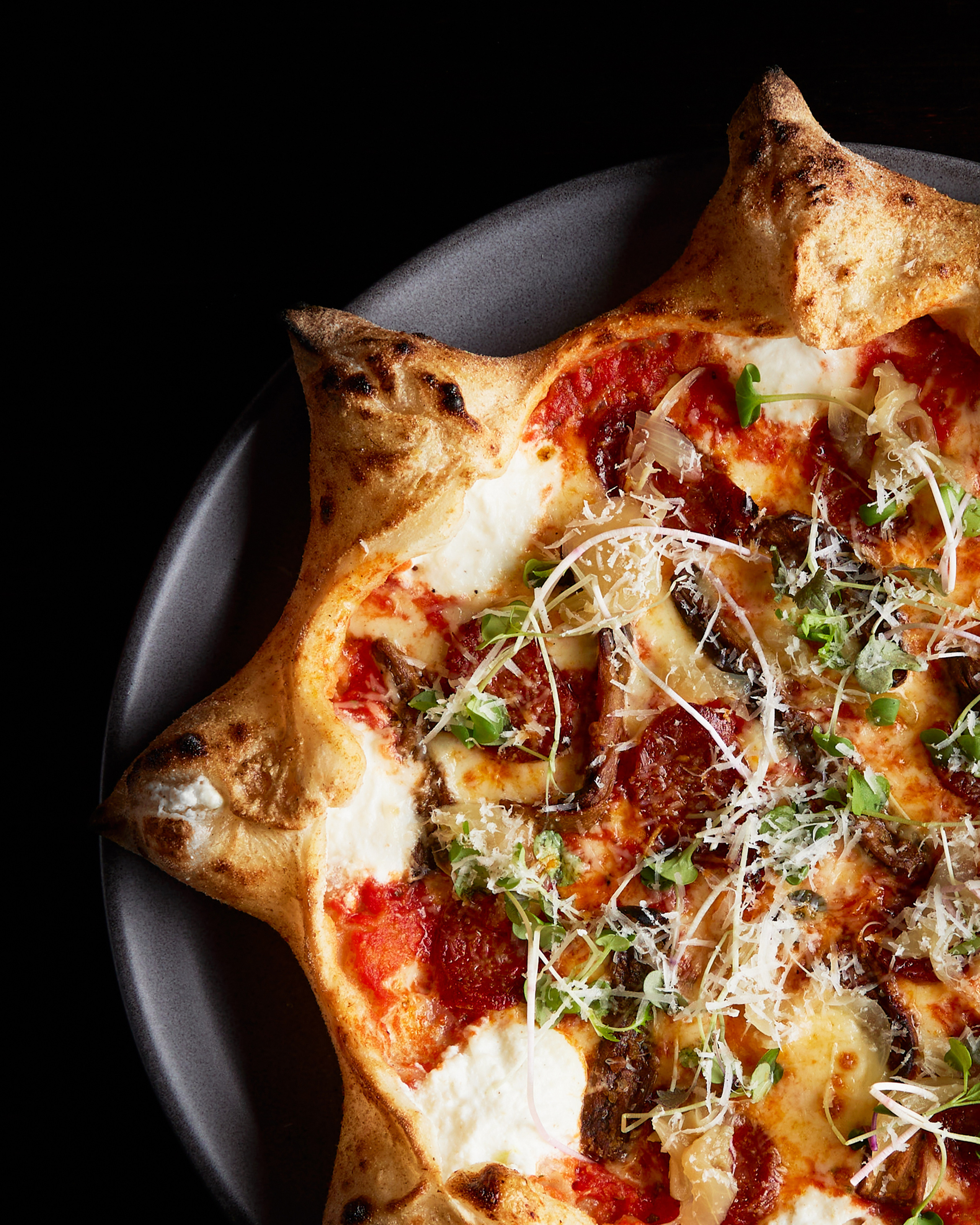 star pizza with ricotta