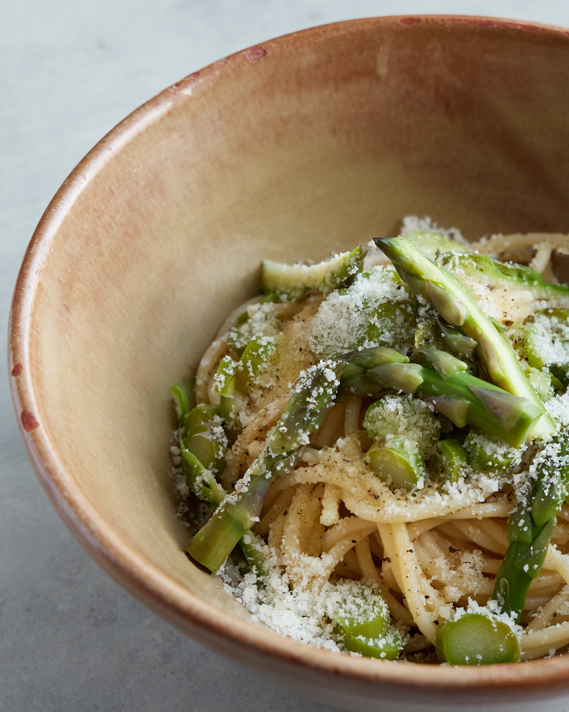 pasta with asparagus and parmesan for lunch