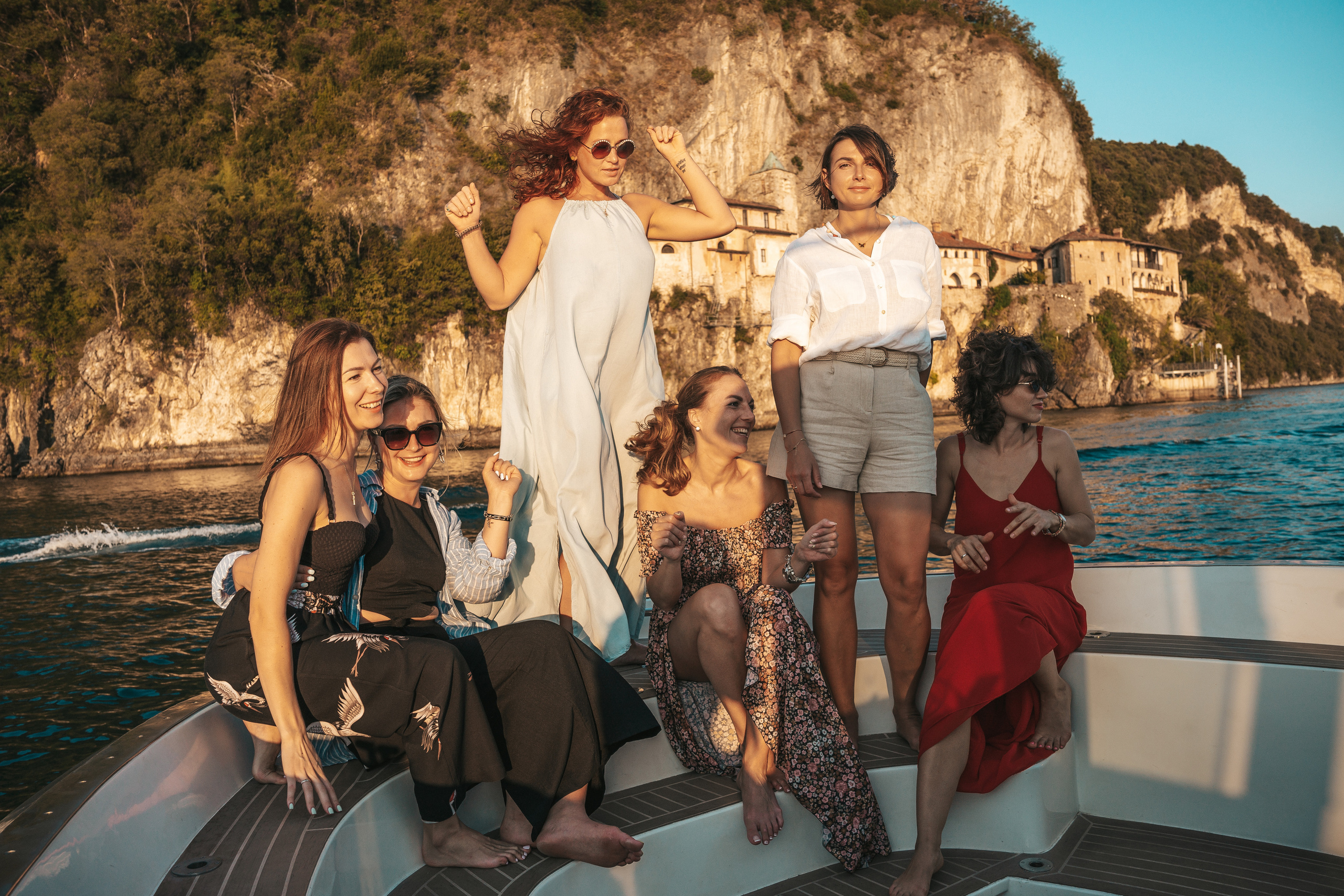 Party on  the Boat (Lake Maggiore.Italy). PHOTOGRAPHER IN ITALY