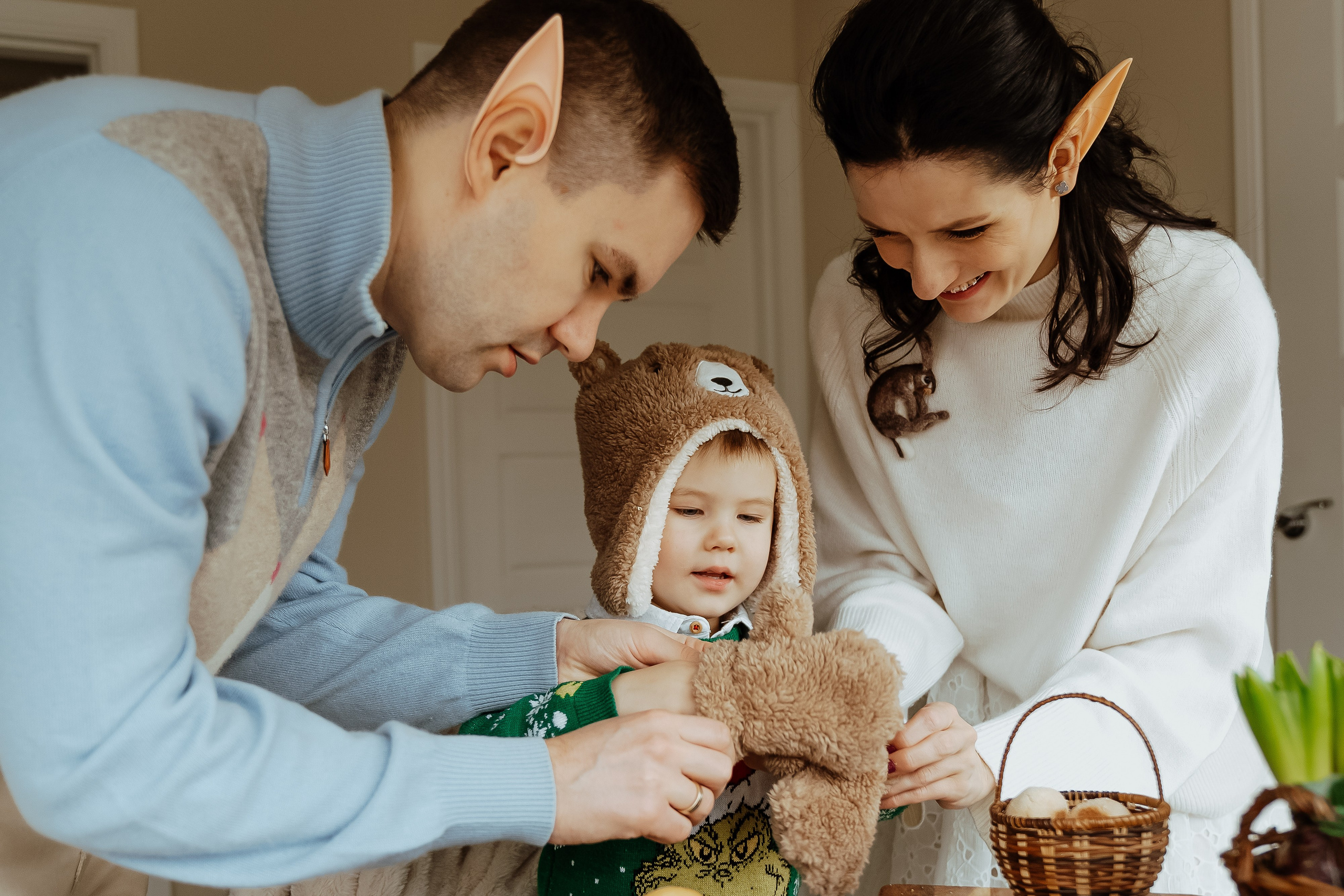 Christmas family home photo session. Newcastle family photographer. Lifestyle photography. Elves themed photoshoot.