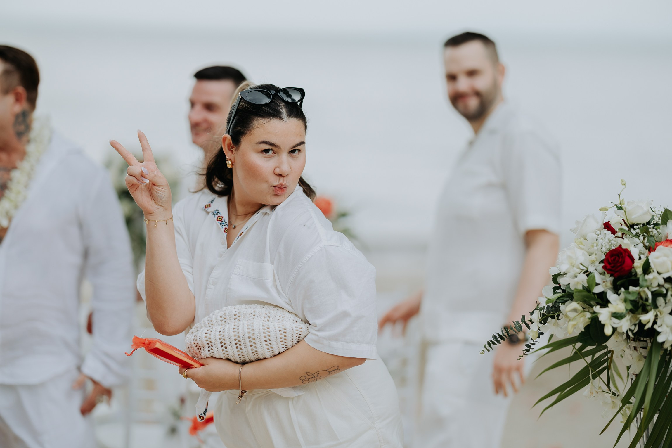 Simone & Matthias Peter. Buddhist blessing wedding Ceremony on Koh Samui, Thailand