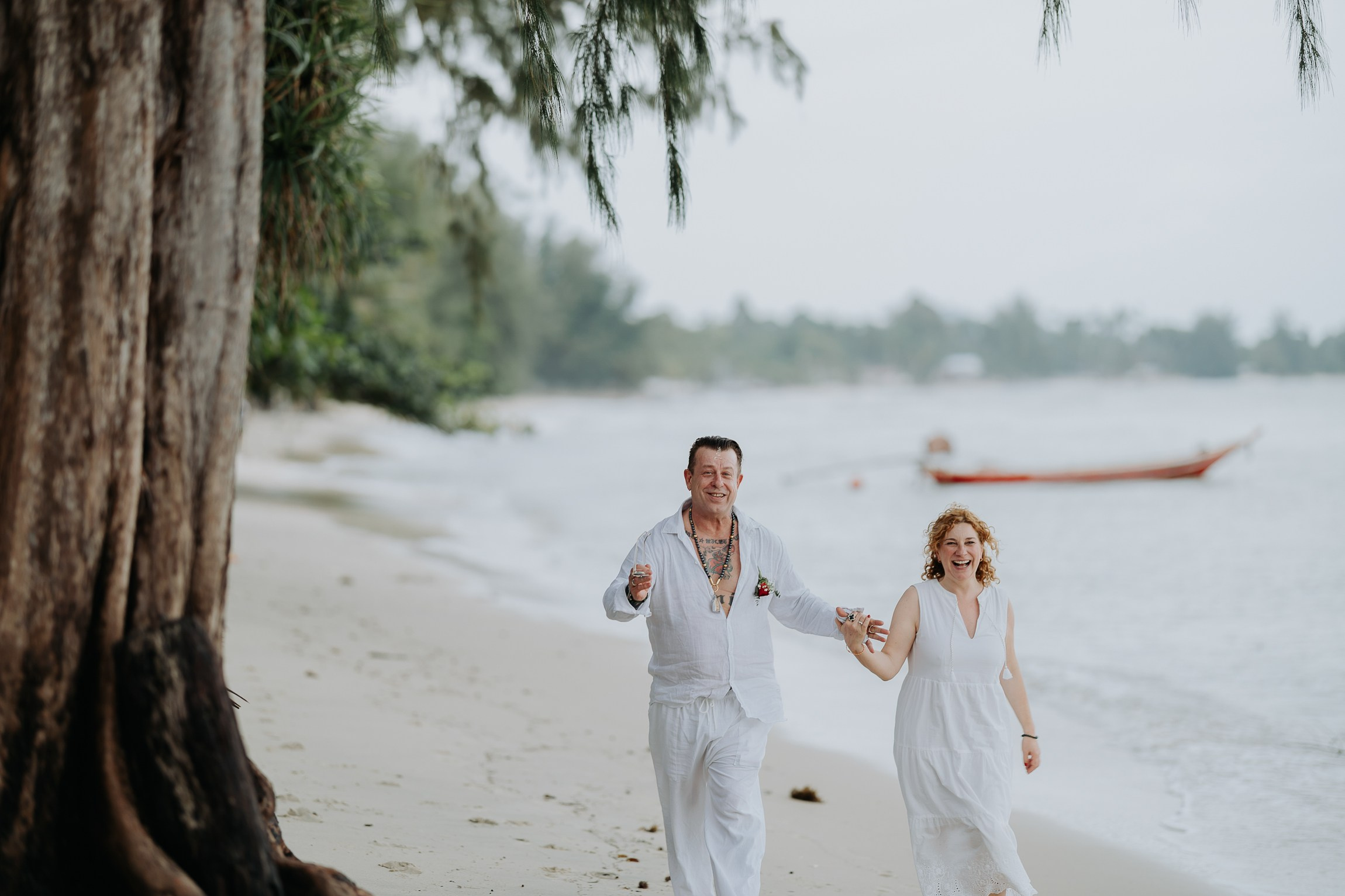 Simone & Matthias Peter. Buddhist blessing wedding Ceremony on Koh Samui, Thailand