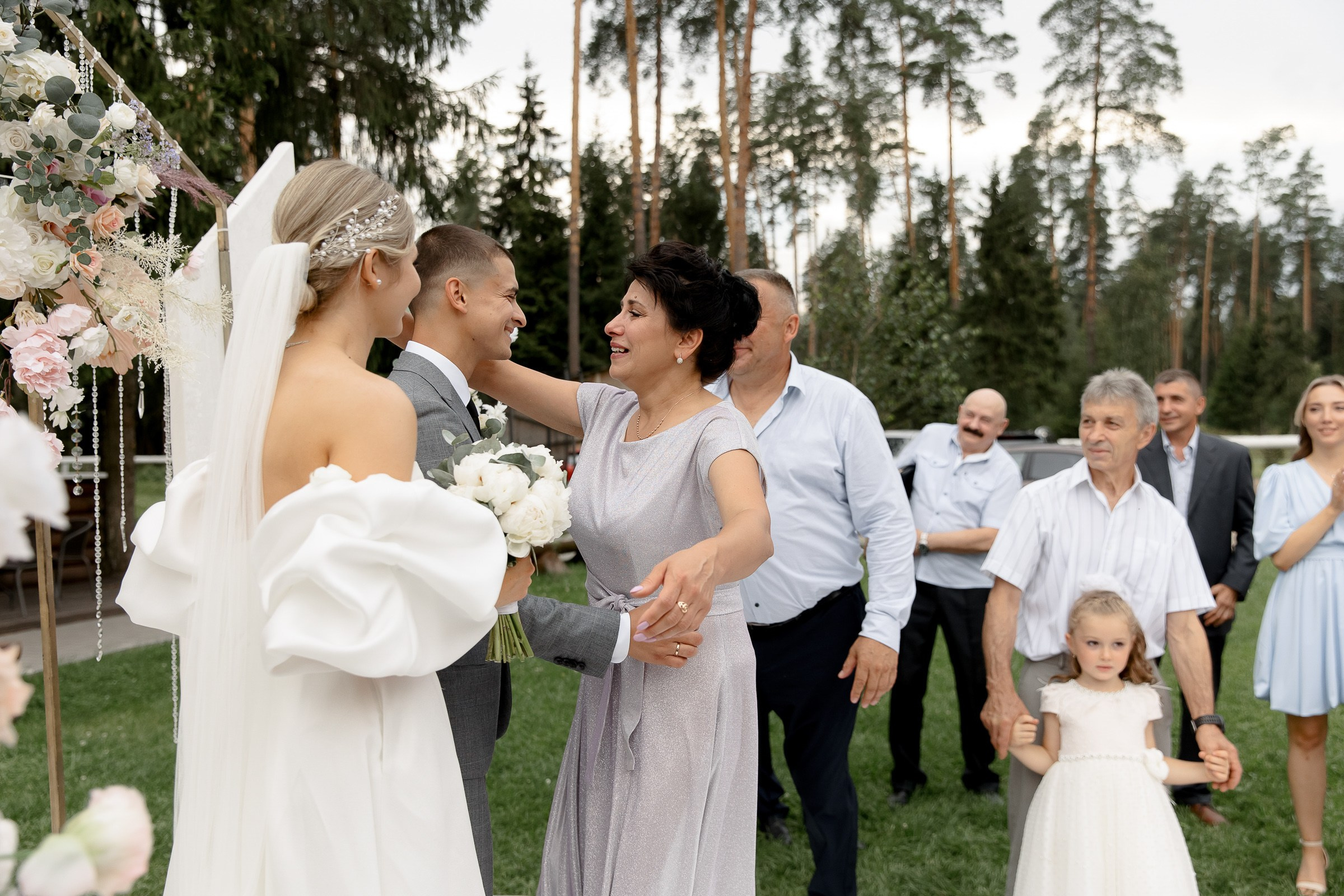 Outdoor ceremony candid, by St Ives wedding photographer.