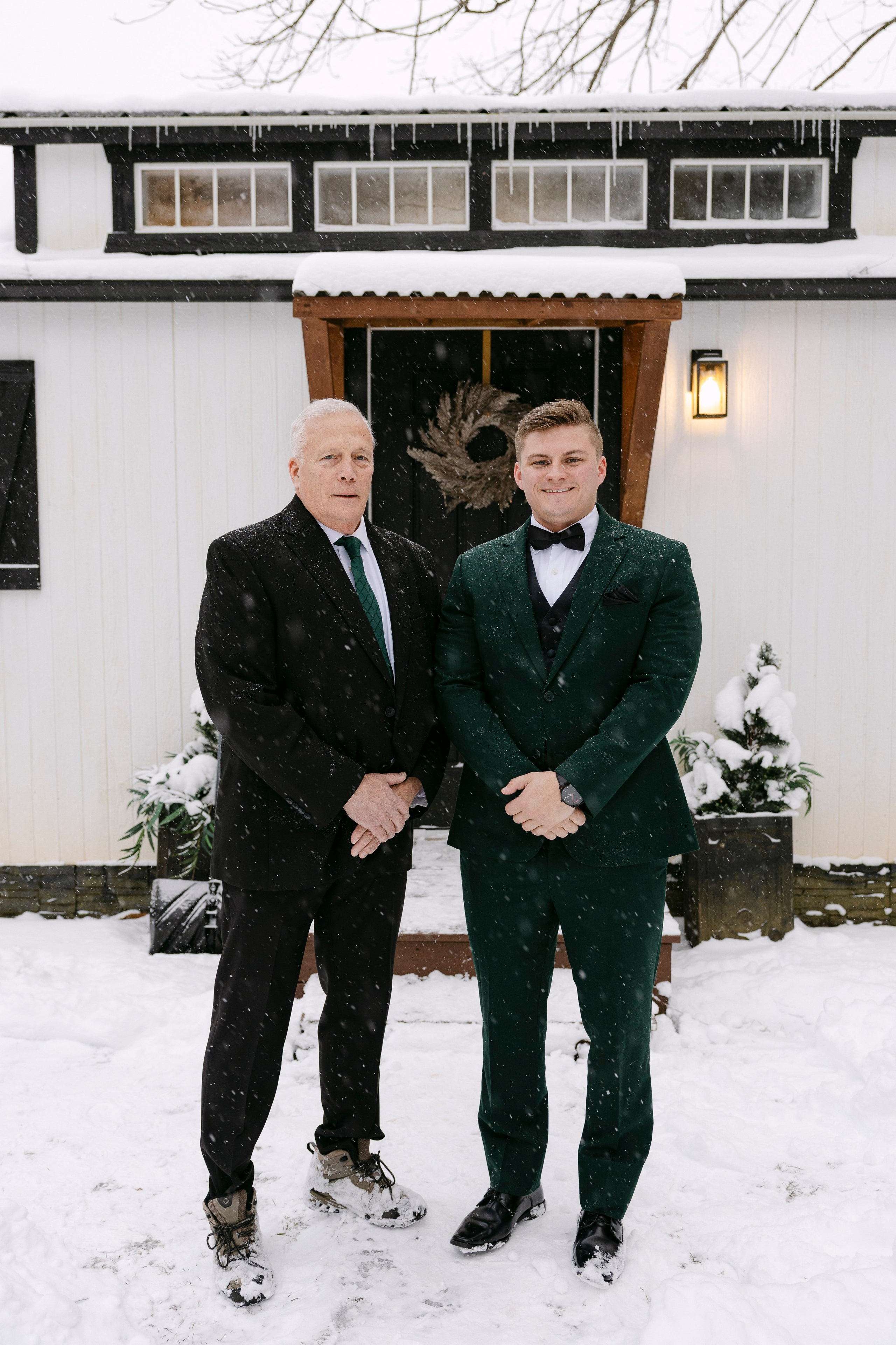 Winter Snow Wedding at Luxe Glass House at River Mill | A Rare & Romantic North Carolina Celebration. Wedding and portrait photography in Greenville SC