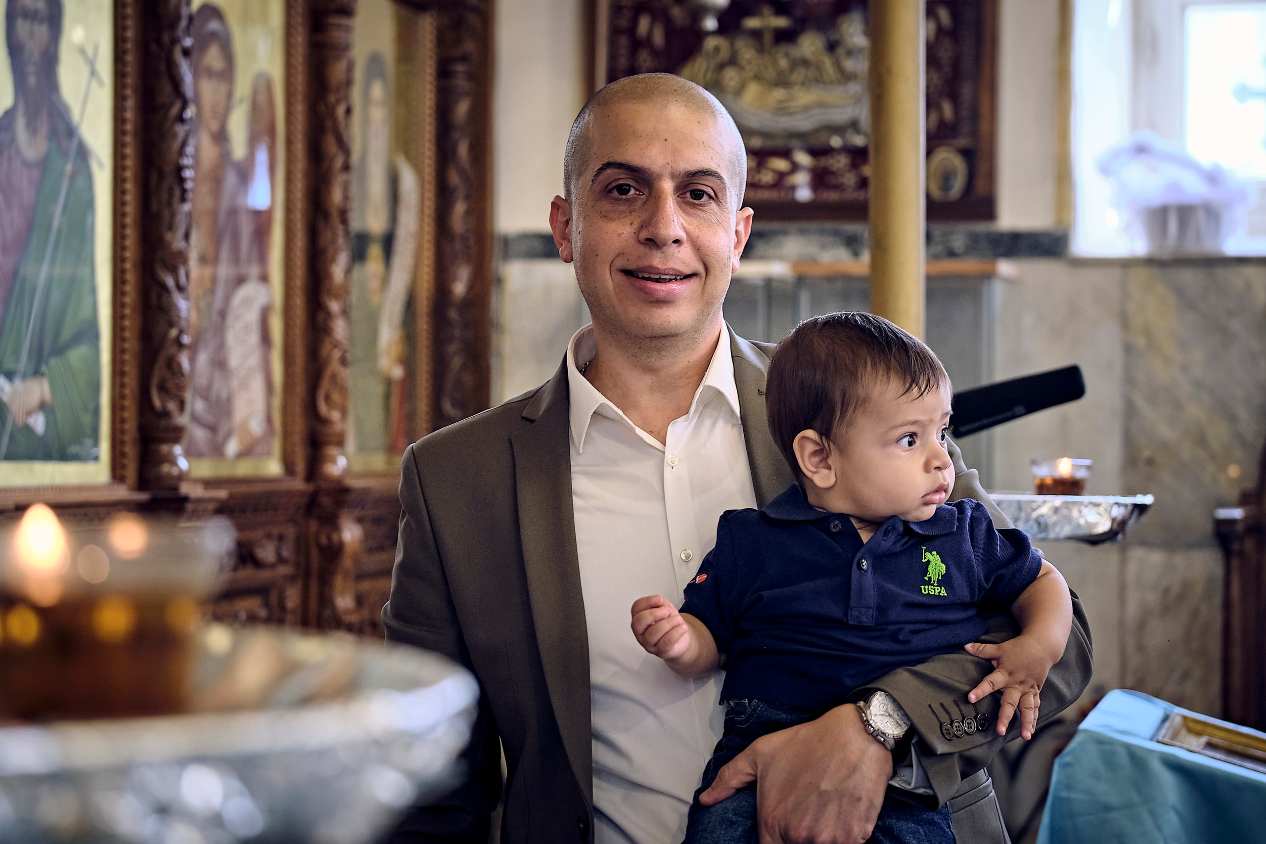 BAPTISM. FADY&CHRISTINA. Church of St.Peter. Yaffo. Middle East Photo Agency — Weddings, Bar & Bat Mitzvahs, Brit Milah, Theater, Magnets, Portraits