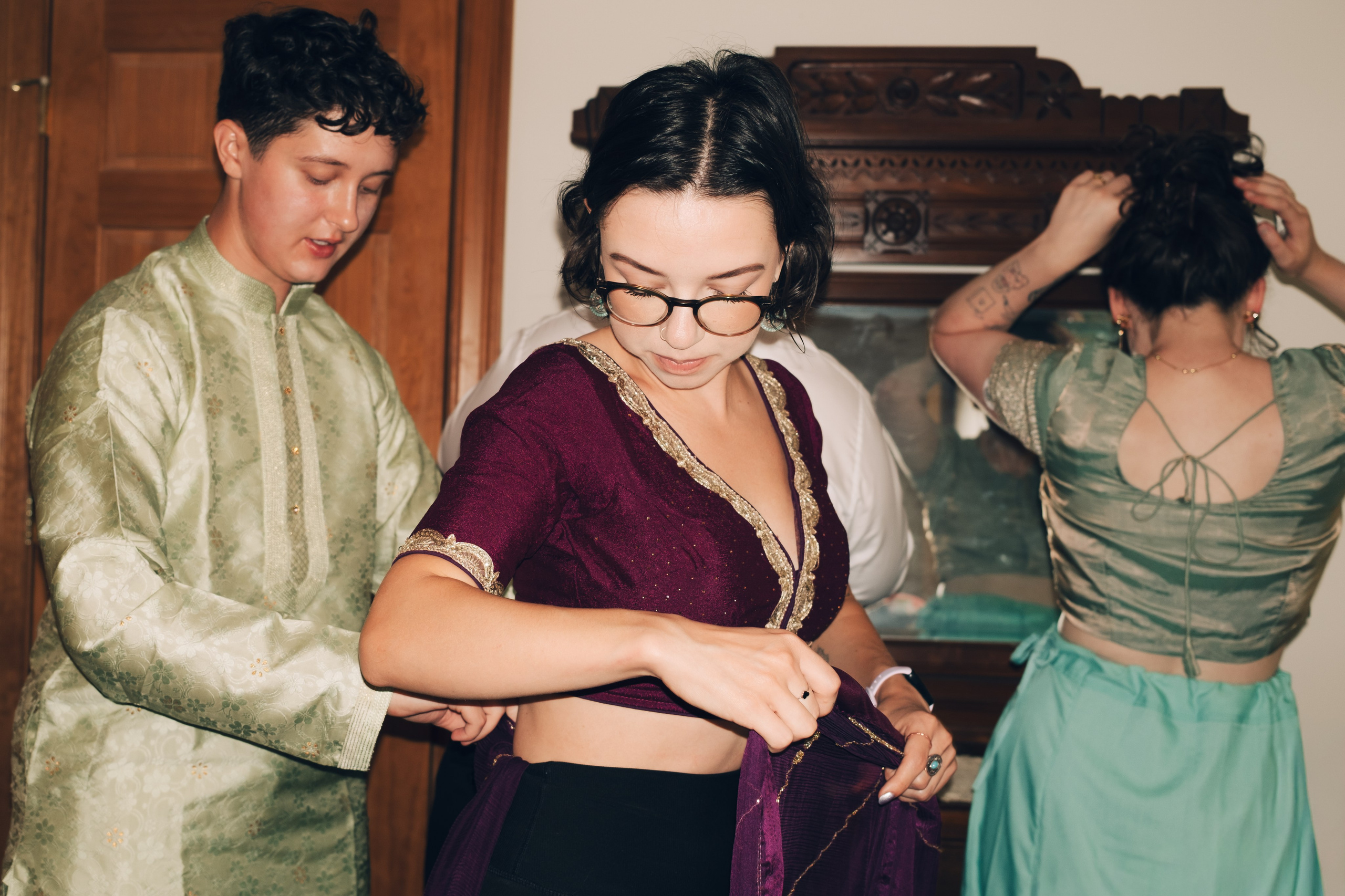 Two-Bride Multicultural Wedding in New Hampshire | Haldi & Nikah