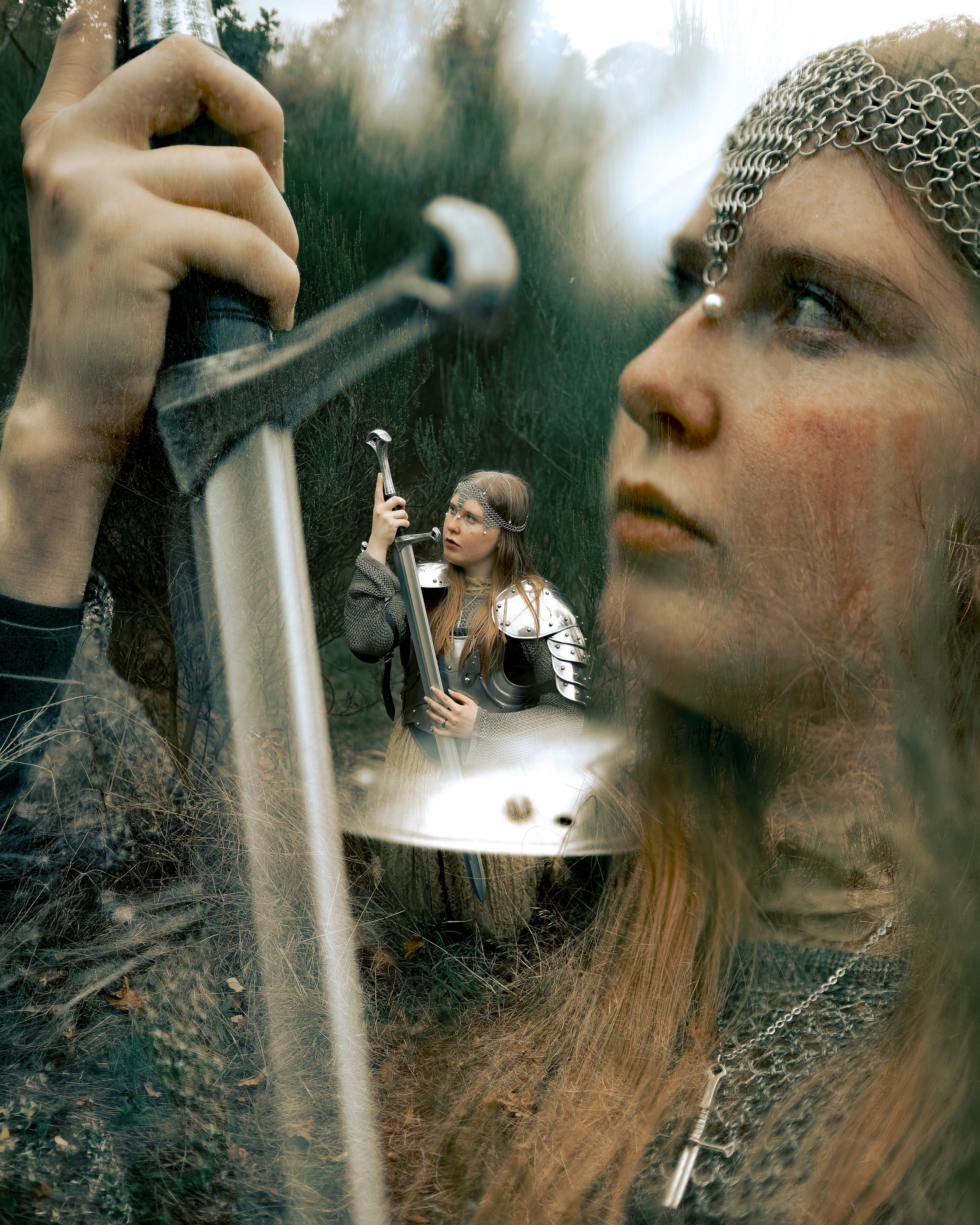 Medieval knight core couple photoshoot in London