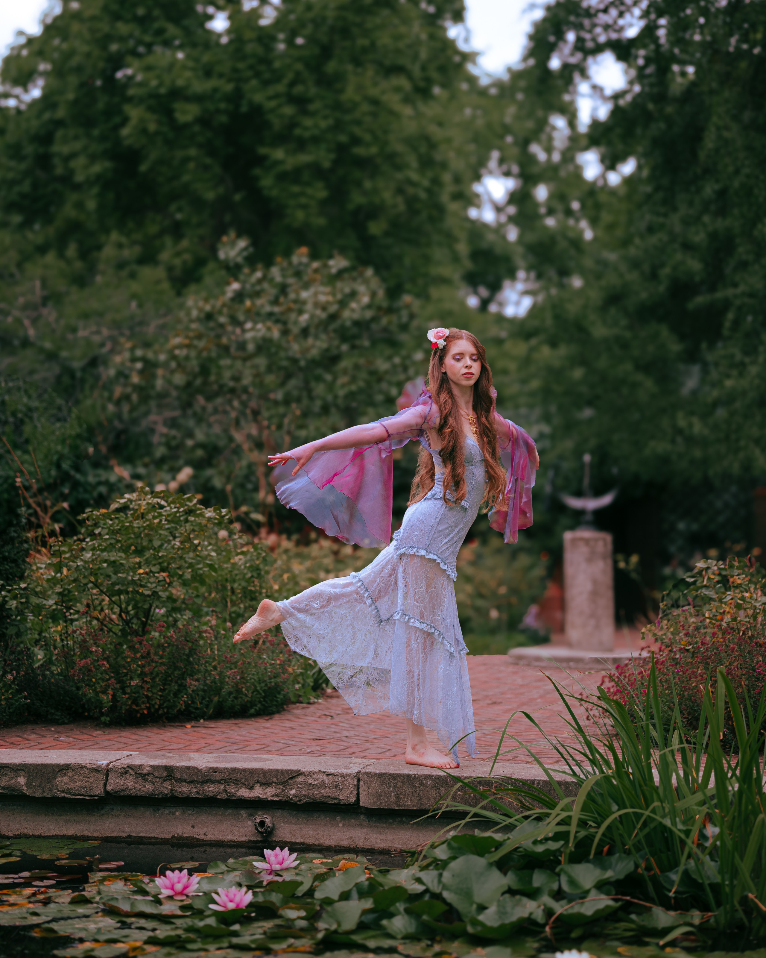 Fairy Photoshoot in a Lotus Pond. Moth & Moss Photography