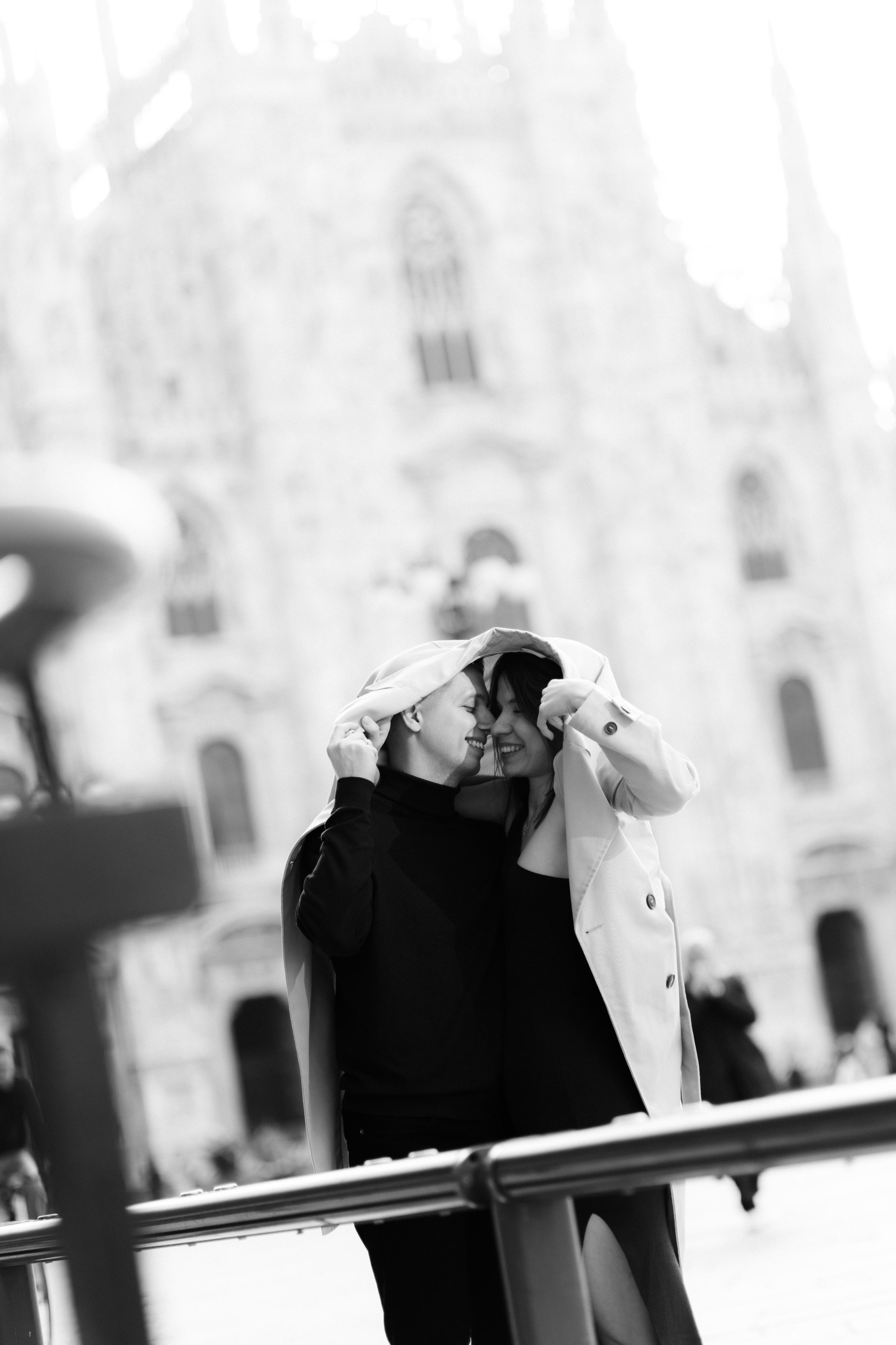 Love story photos at Duomo di Milano Italy