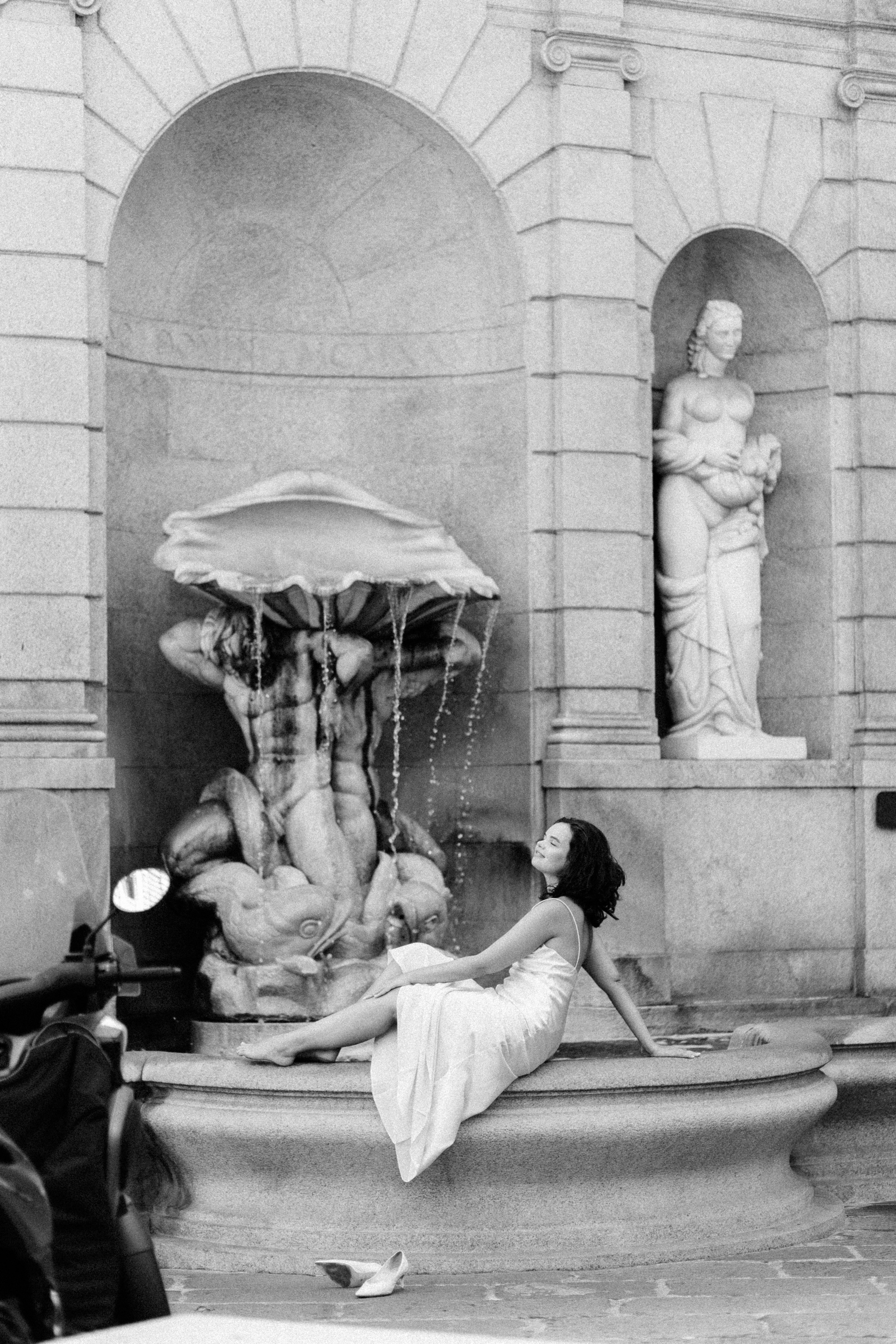 Romantic bridal style portrait in Milan Italy