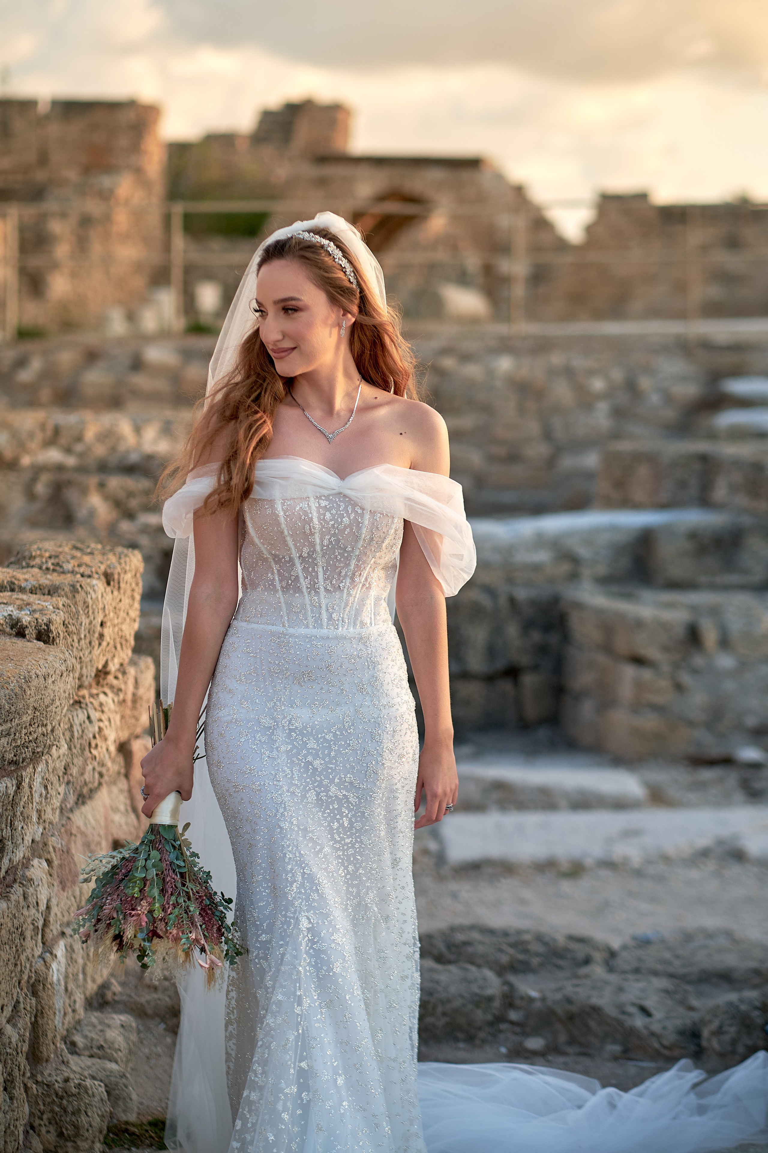 Love Story , wedding Romantic wedding couple portrait, bride with veil and groom in suit, emotional wedding photography by Maxim Polak Israel