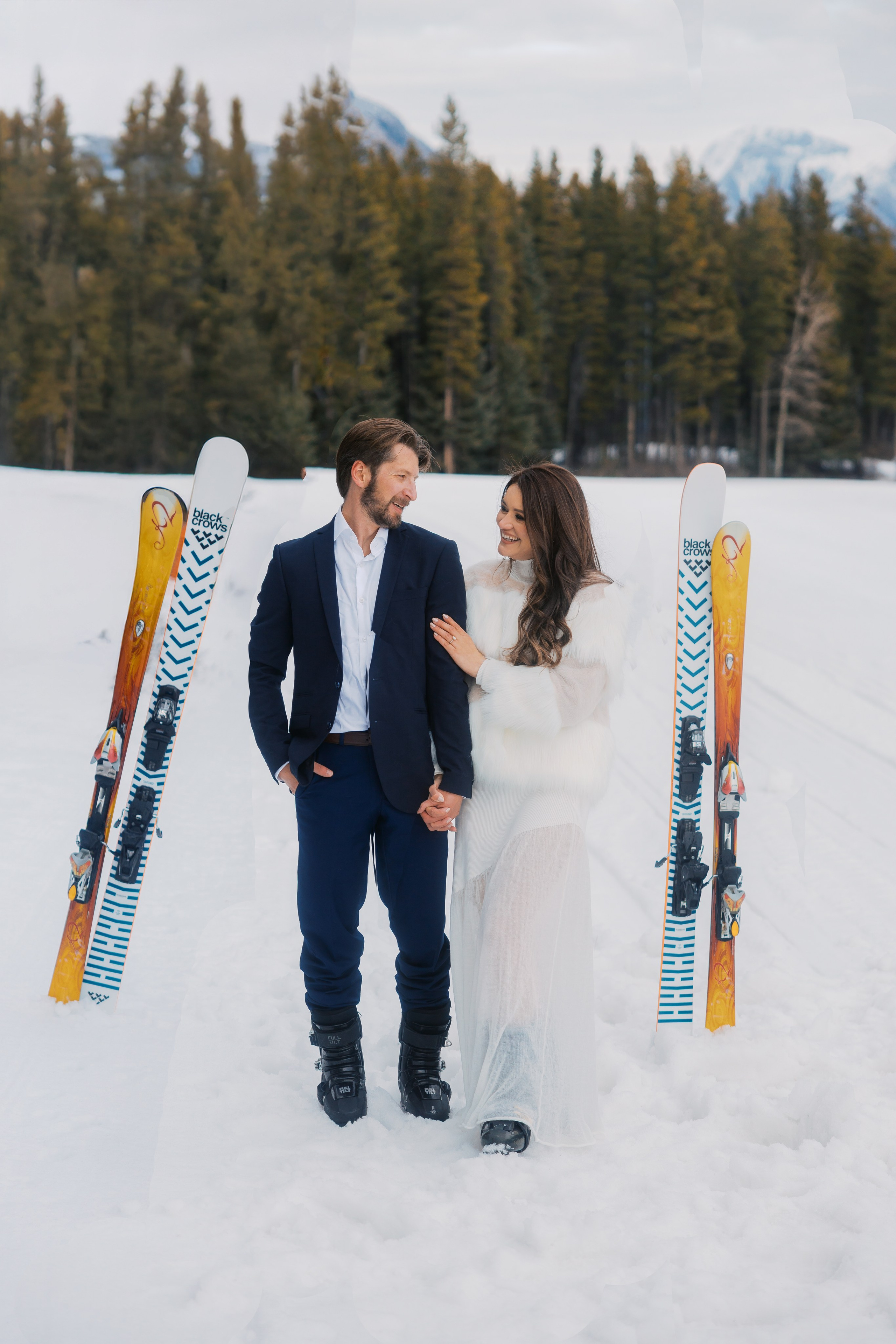 Ski engagement session. Home