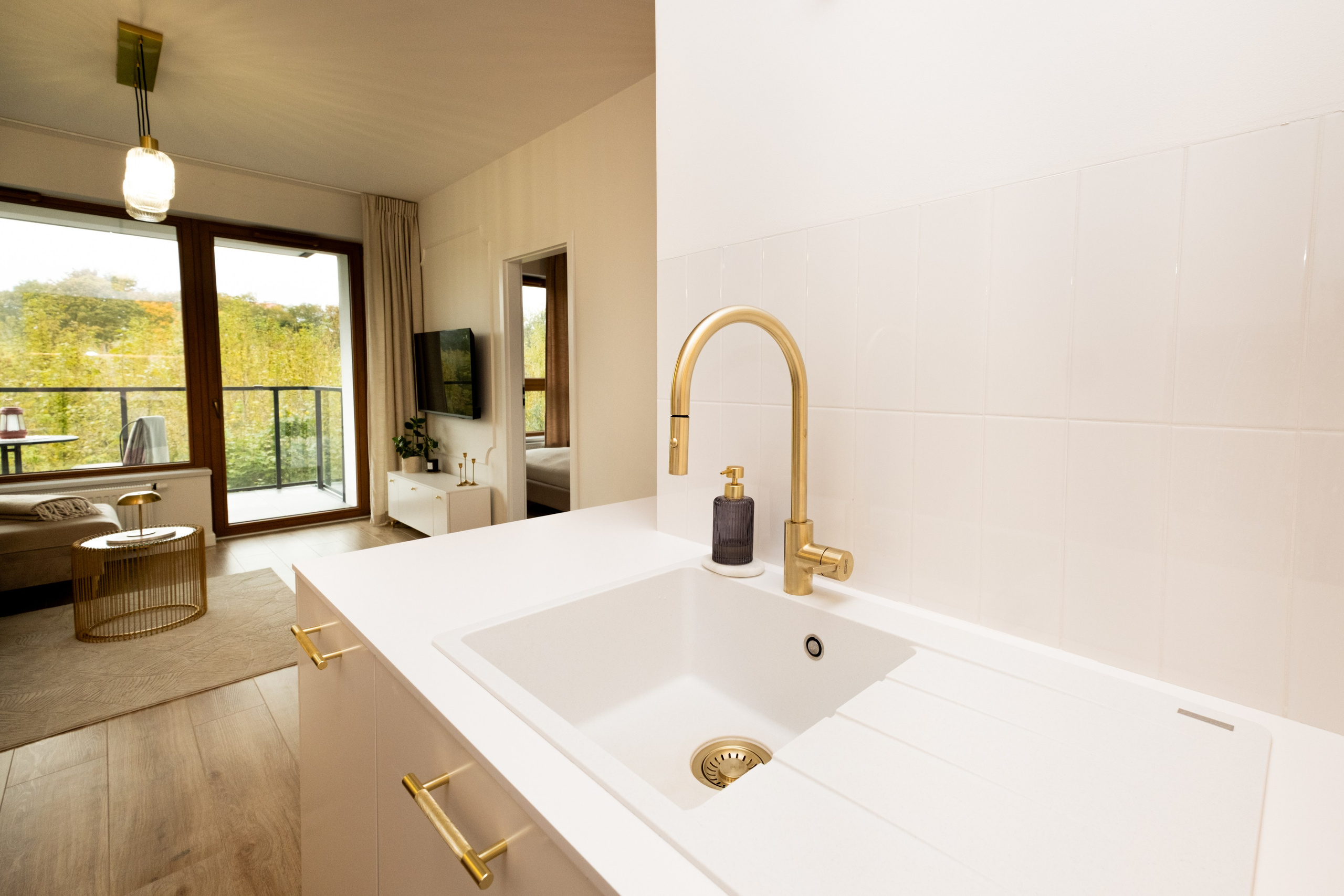 Przytulny apartament z tarasem — Zdjęcia nieruchomości. Fotograf nieruchomości