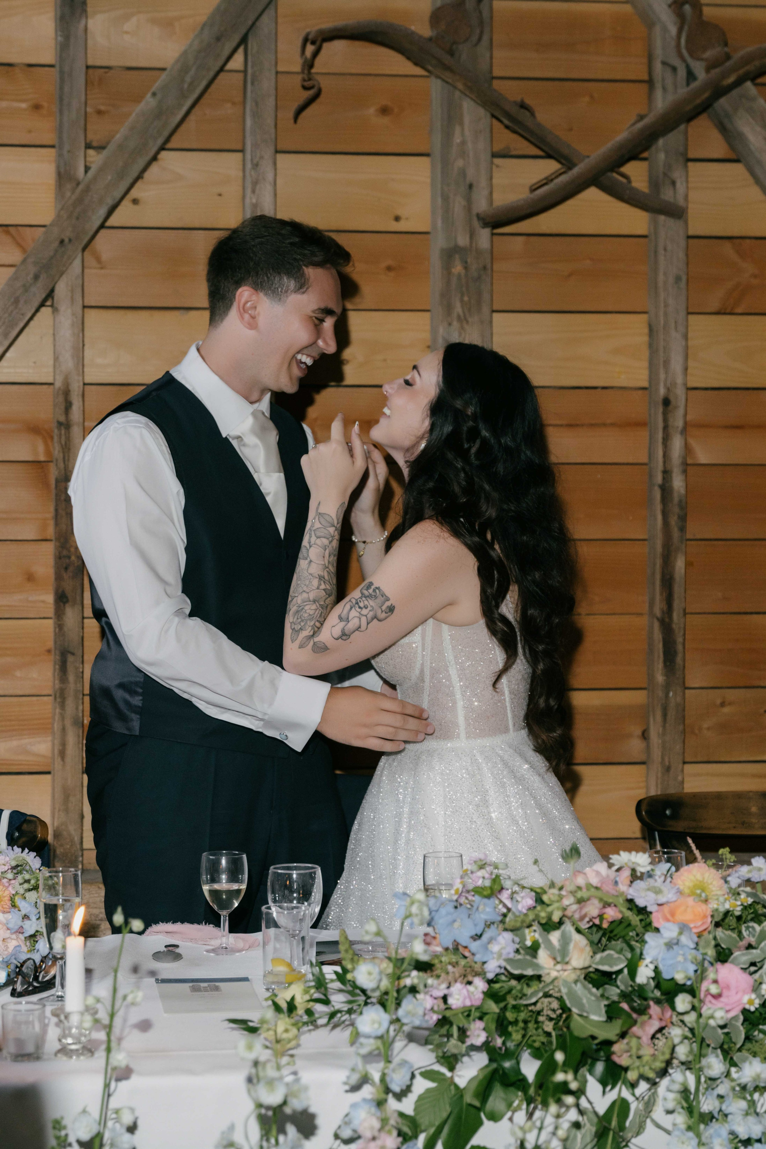     emotional wedding hugs and reactions Essex wedding photography