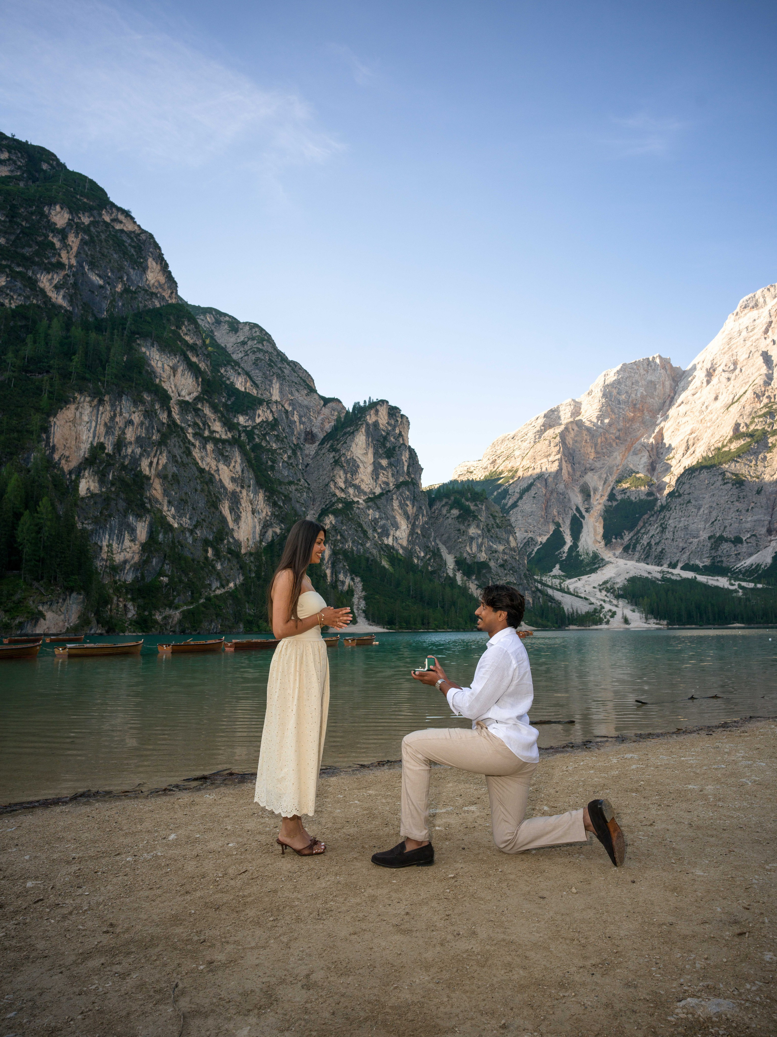 Proposal, Lake Braies, the Dolomites