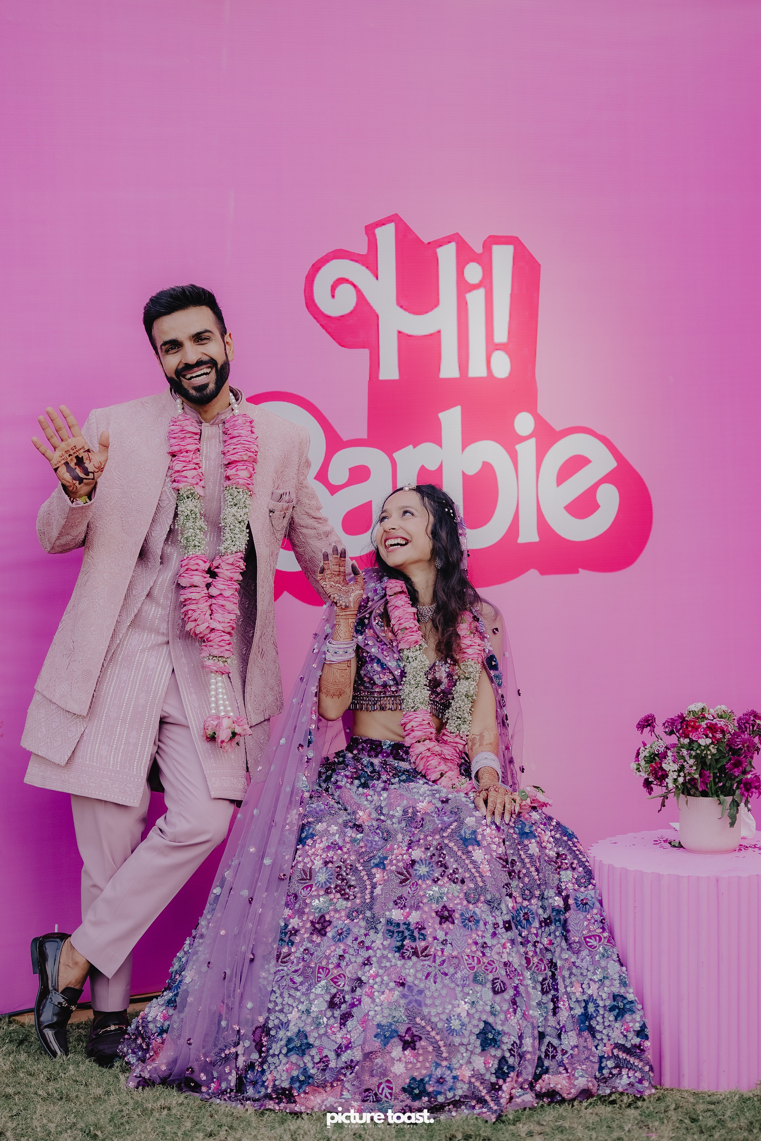 Varamala Ft. Barbie & Aneesh. Fine art Wedding Photographers in India & Canada