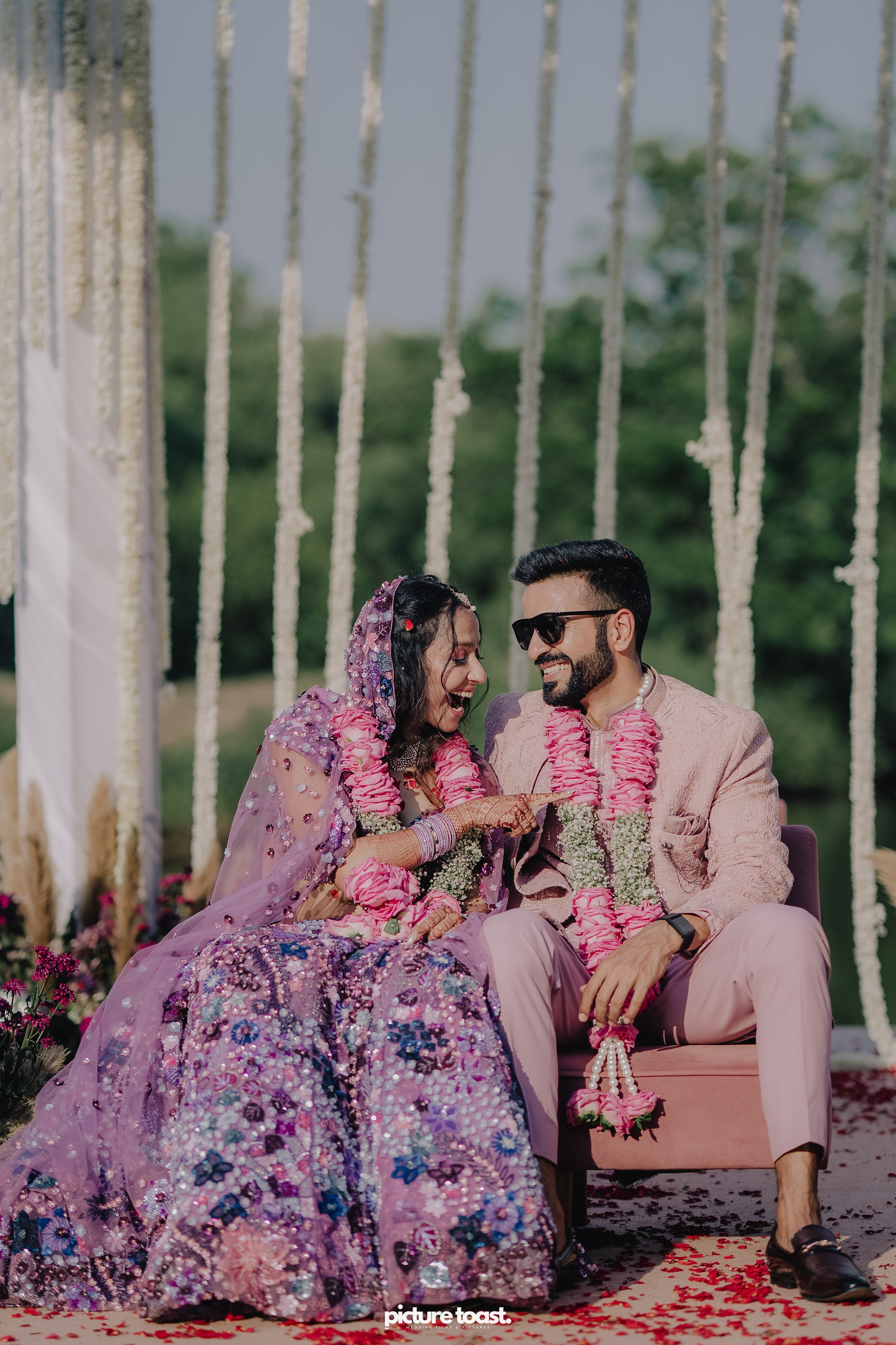 Varamala Ft. Barbie & Aneesh. Fine art Wedding Photographers in India & Canada