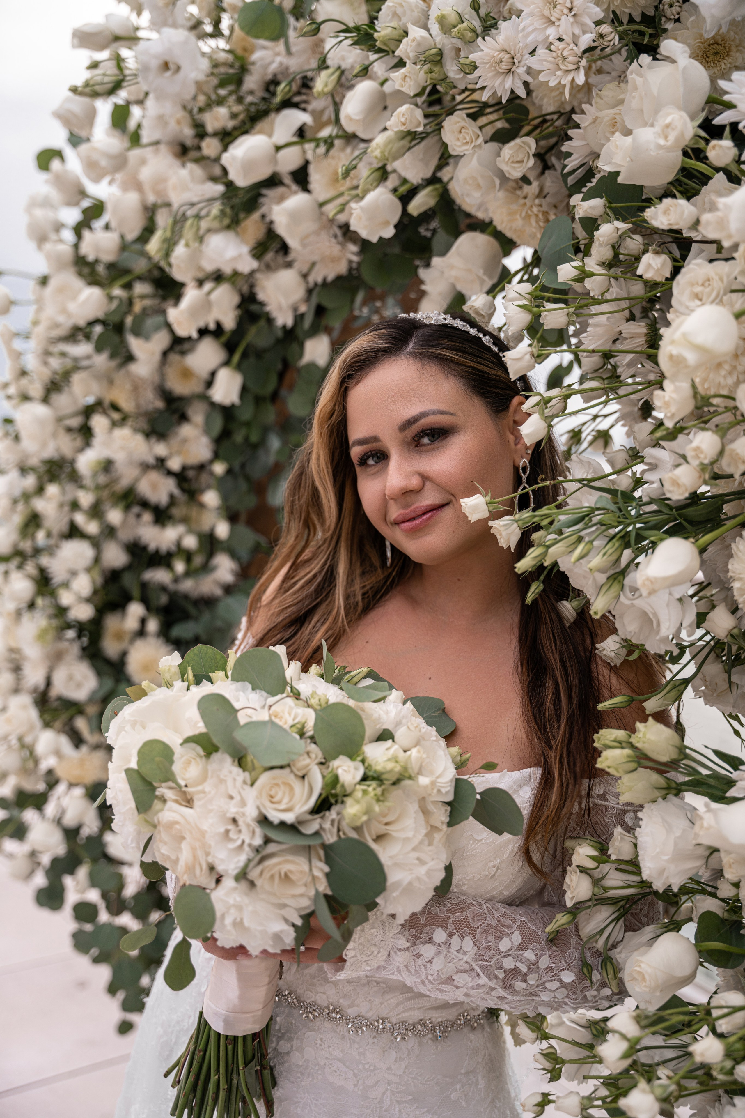Candid pre-ceremony portrait by wedding photographer in Tulum