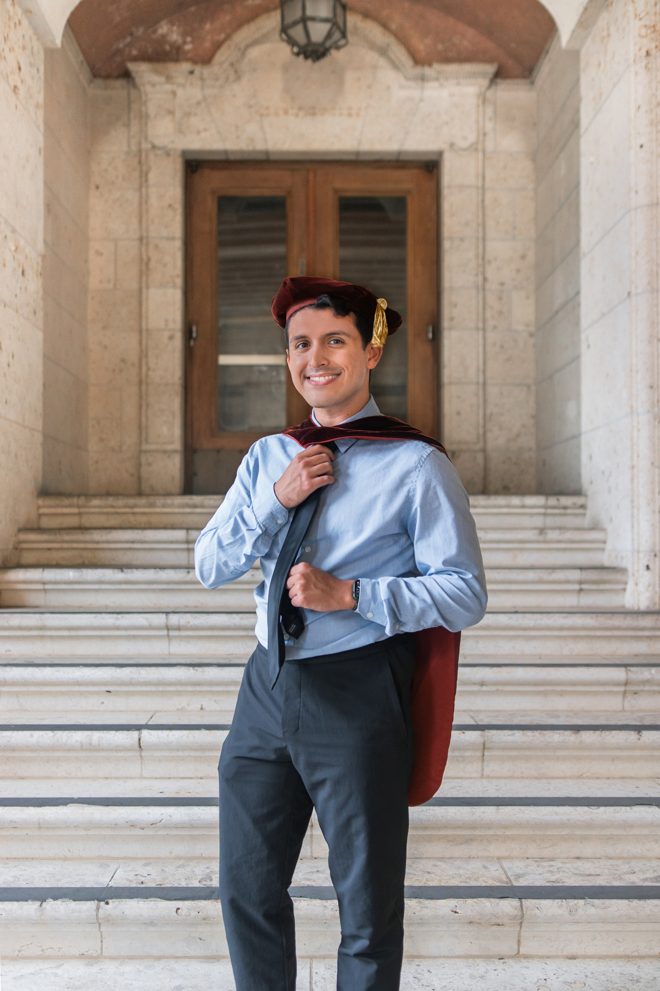 Group graduation photoshoot at the University of Texas Austin