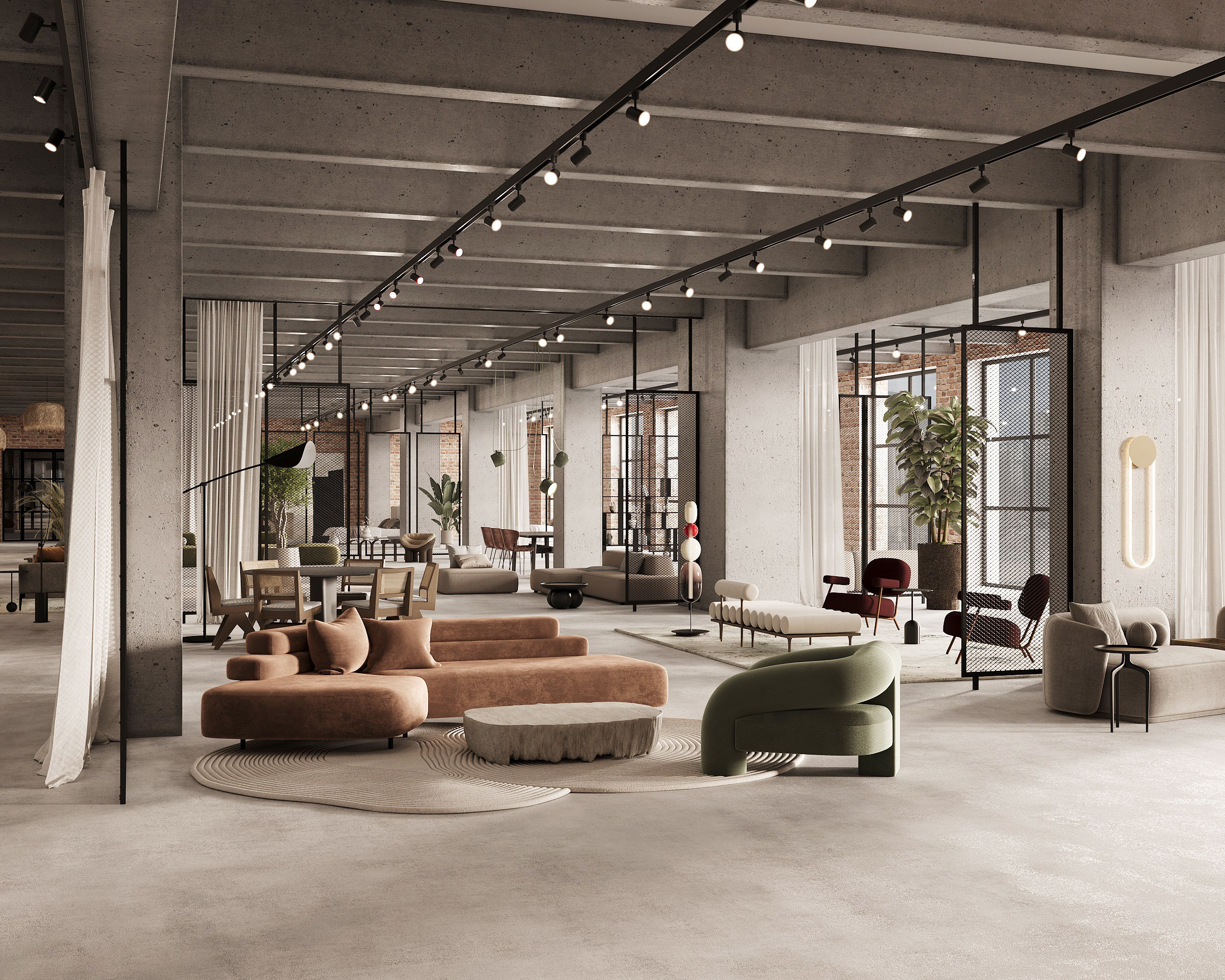 Drobės Fabrikas — open-space furniture store. Simple Archs — high quality visualizations for your interior projects