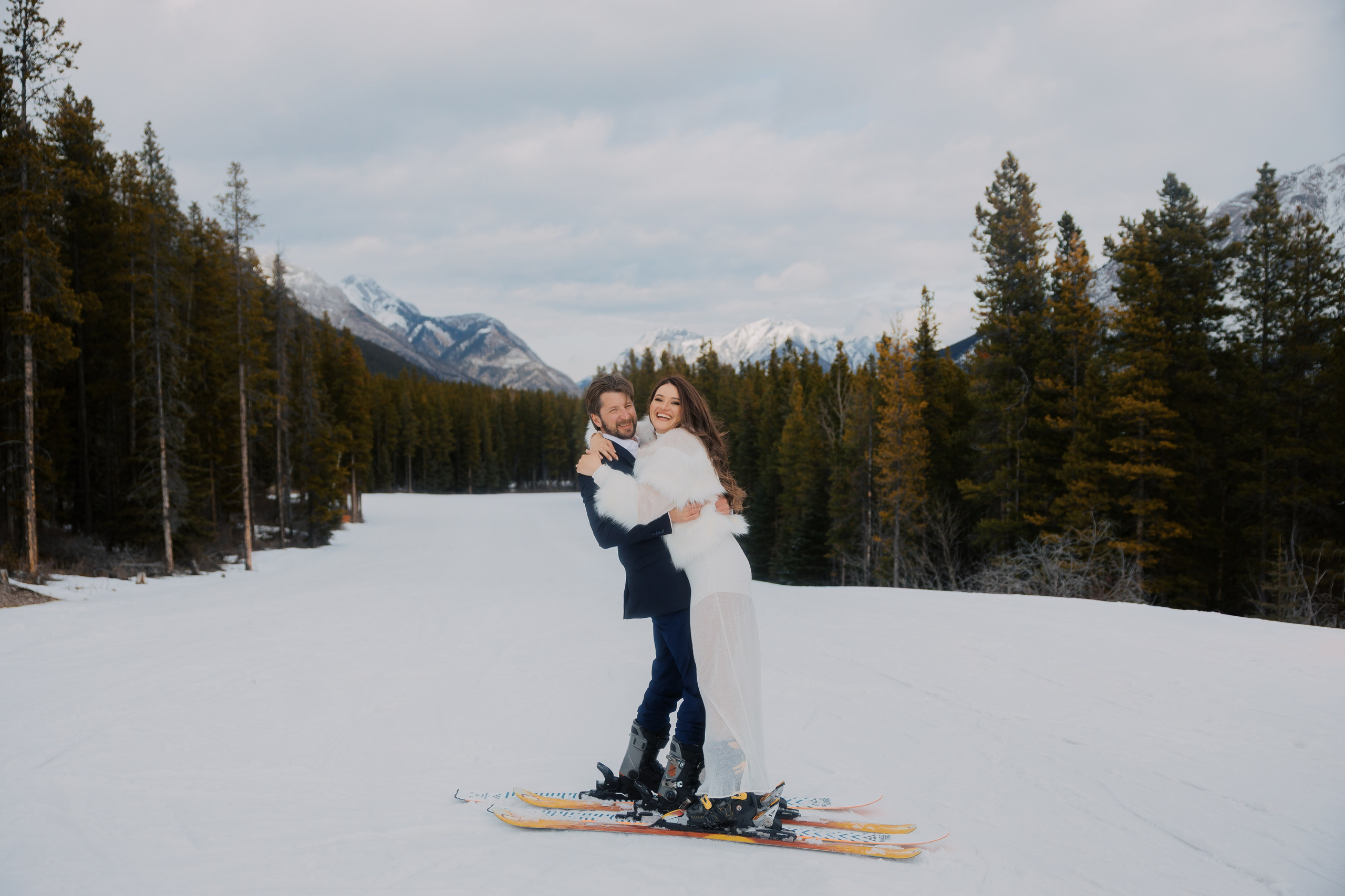 Ski engagement session. Home