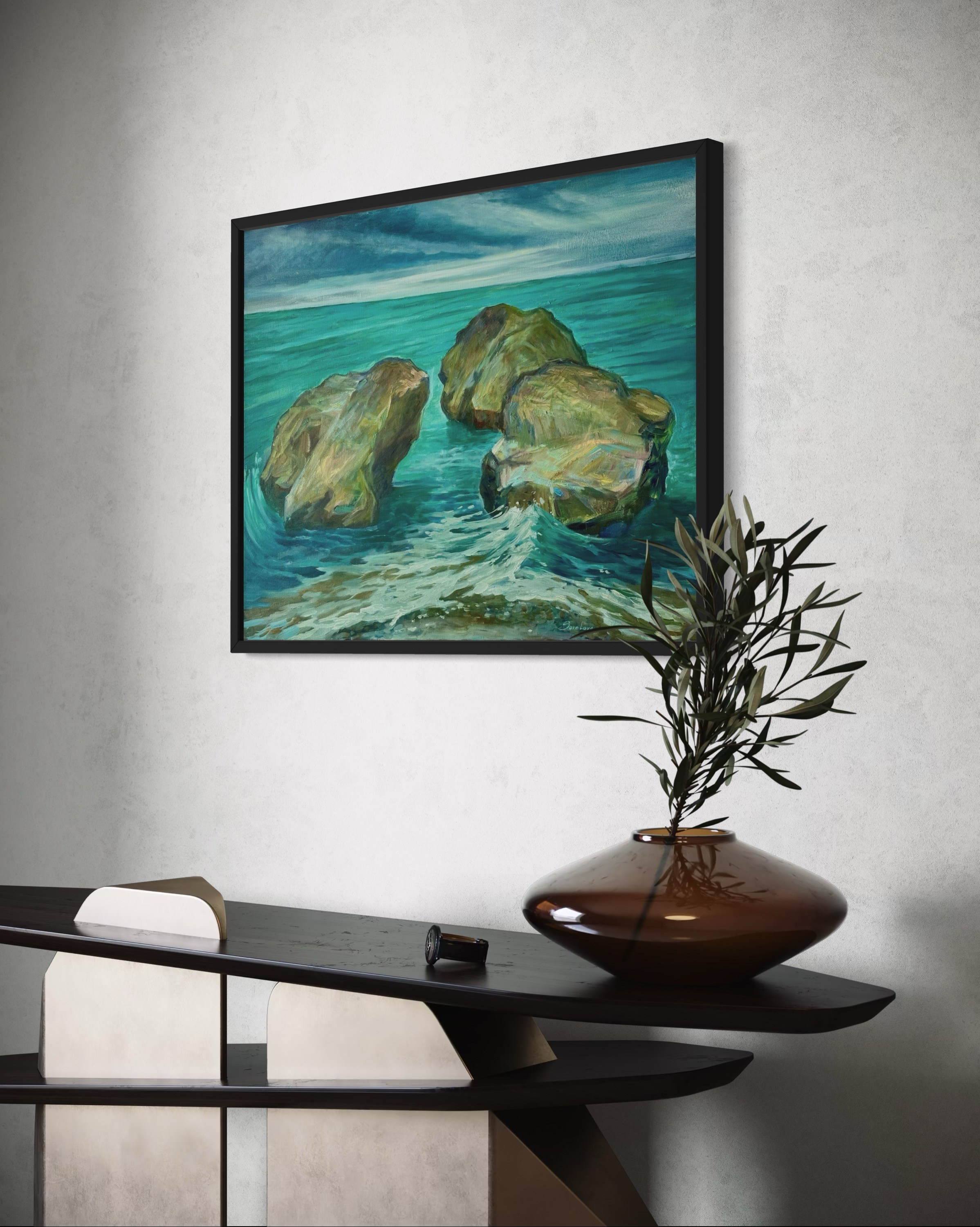 «Three big sea rocks». Художник живописец Савелова Ольга