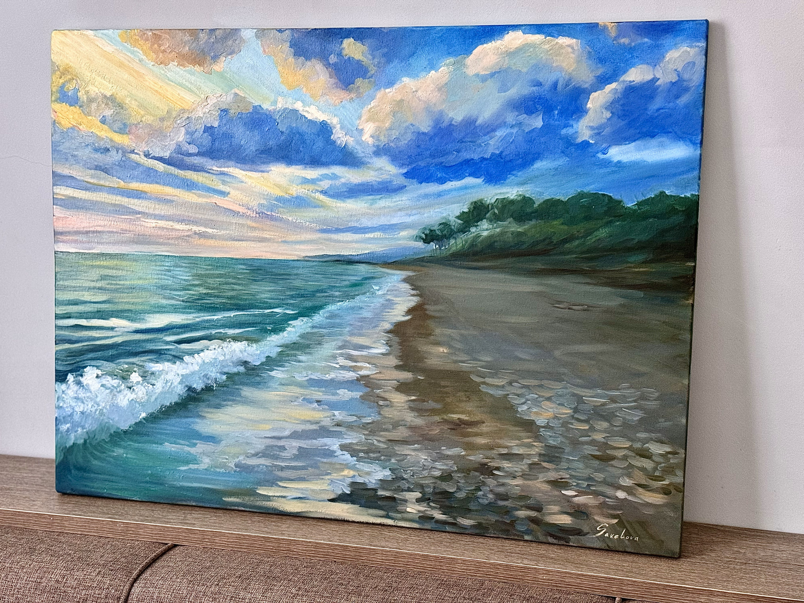 «Black sands of Ureki». Художник живописец Савелова Ольга