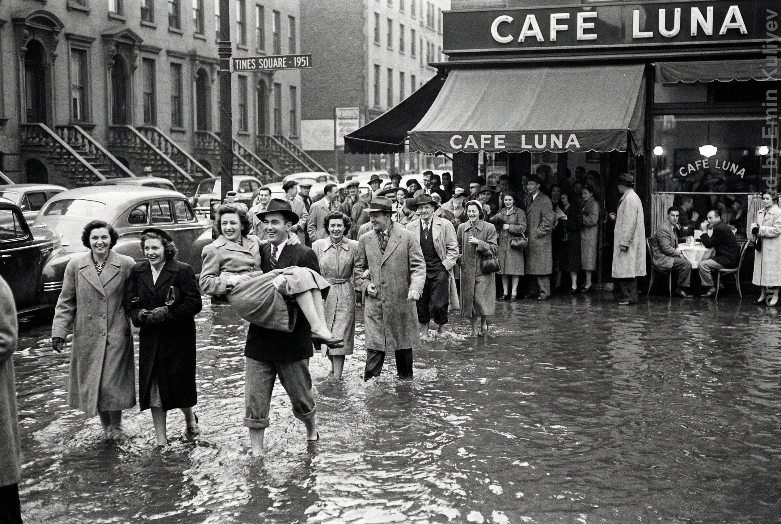 AI 1950s photo style test, vintage film look, realistic AI photography, retro image generation, learn my prompts in online class. Emin Kuliyev — Award-Winning Wedding Photojournalist NYC & USA | Best Wedding Photographer Known for Candid, Timeless Moments