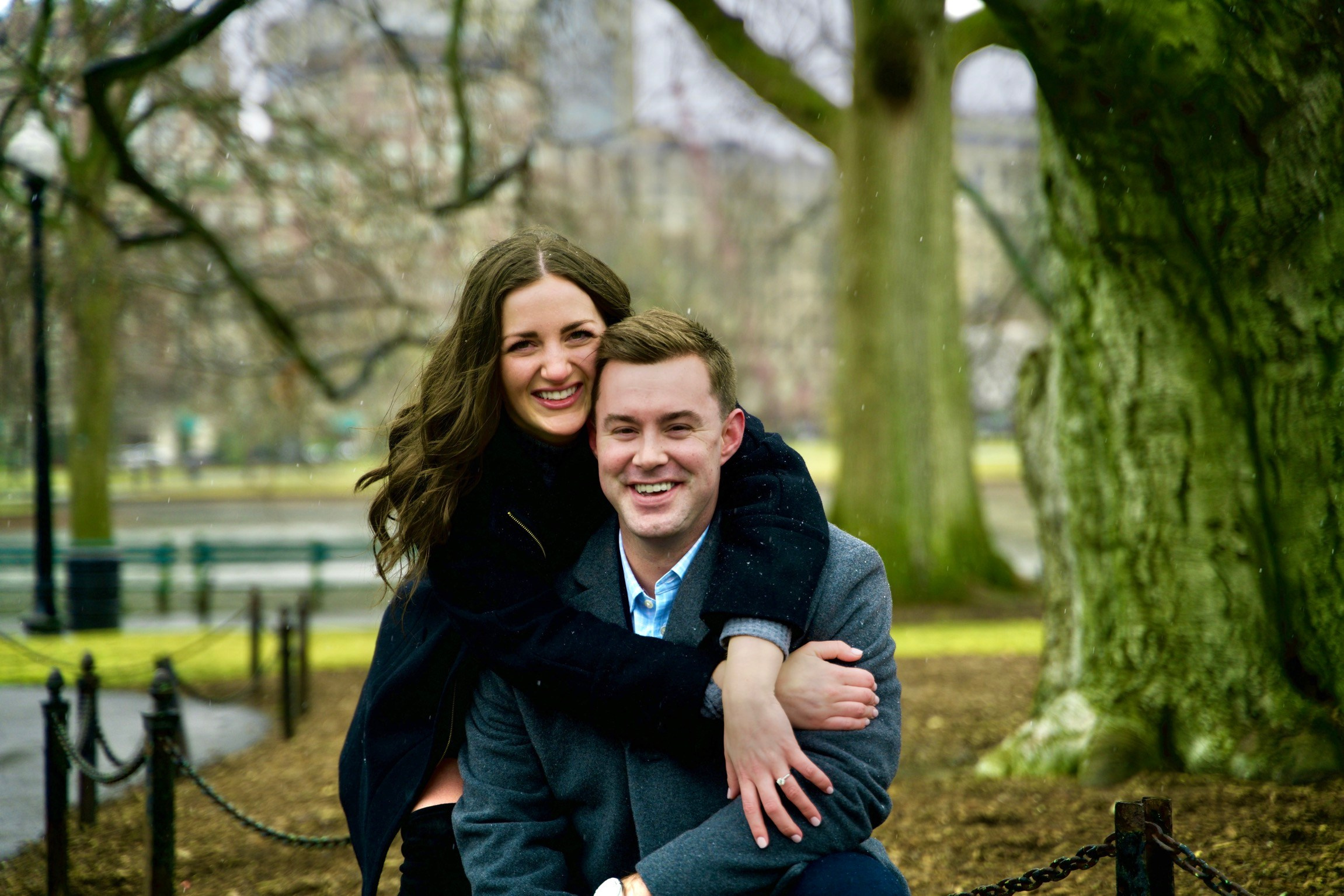 Matt and Jessica at Boston Park. Stefanovich Photography | Boston, MA