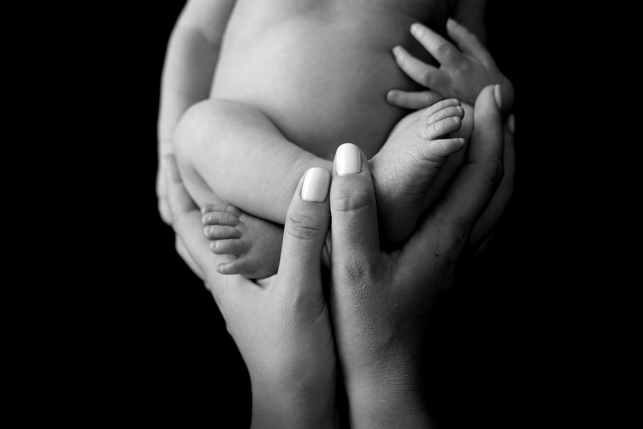 Schwarz-Weiß-Fotografie eines Babys