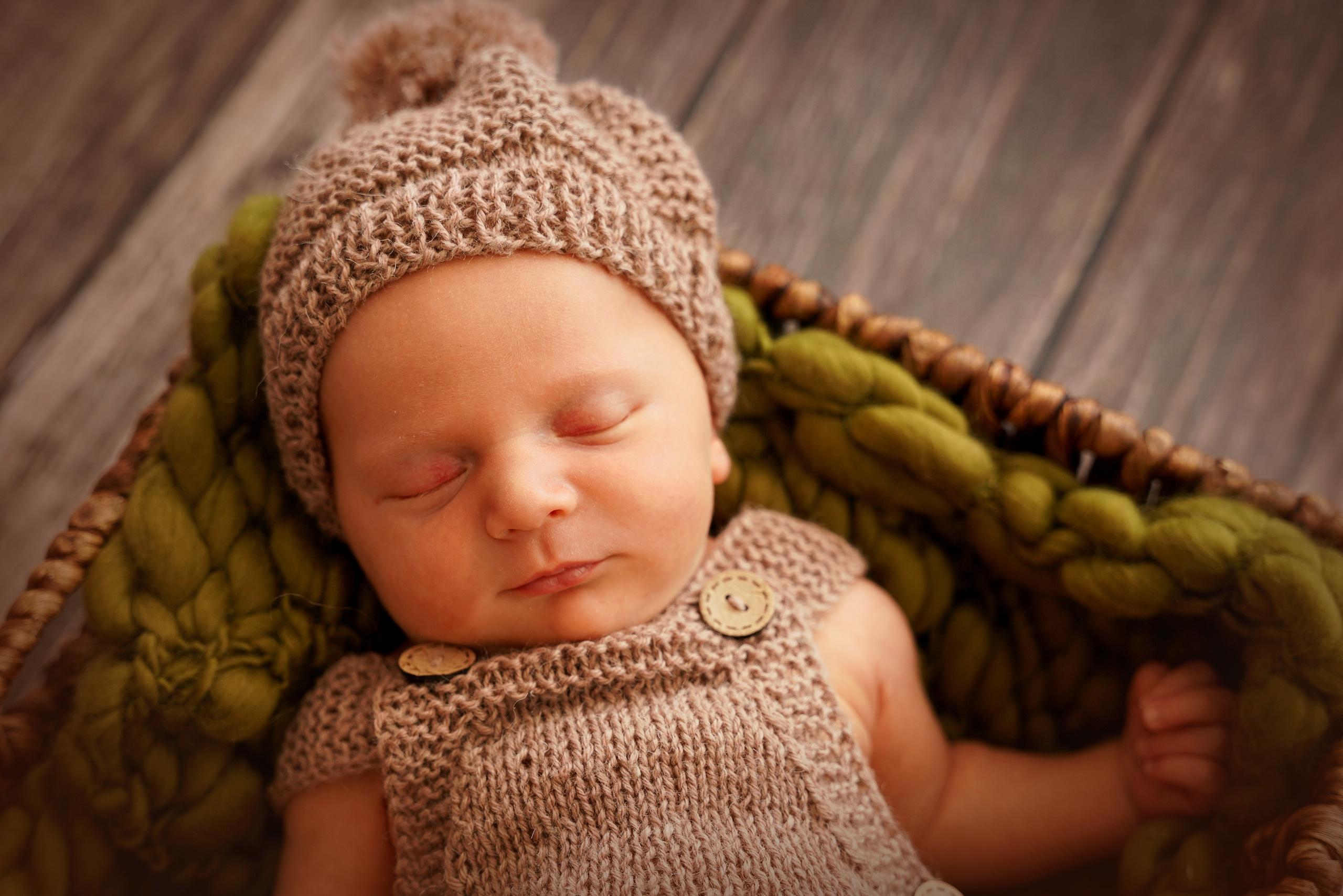  ein Portrait mit gepucktem Baby