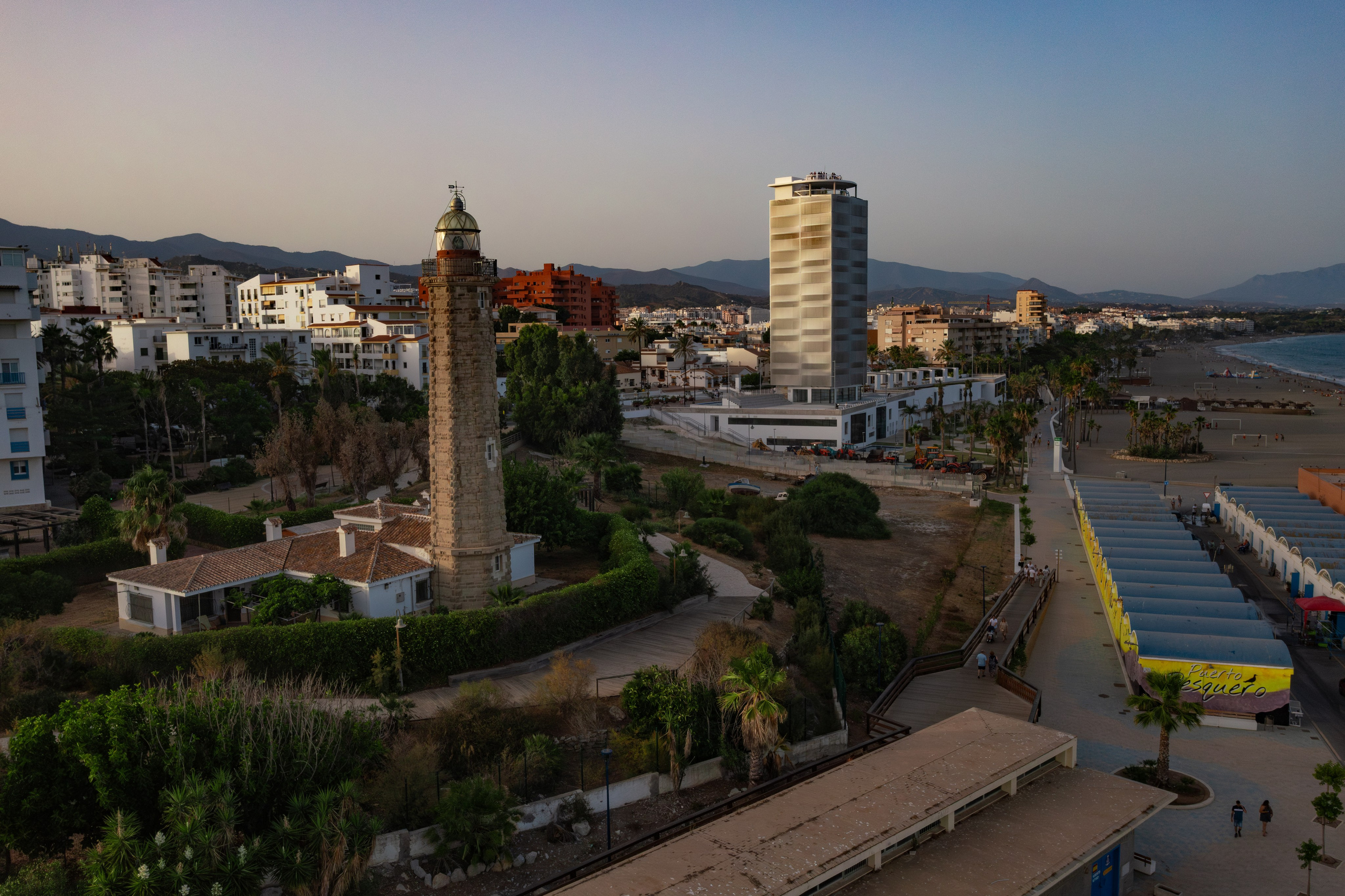 Estepona beautiful coastline and cityscape seen from above by real estate photographer