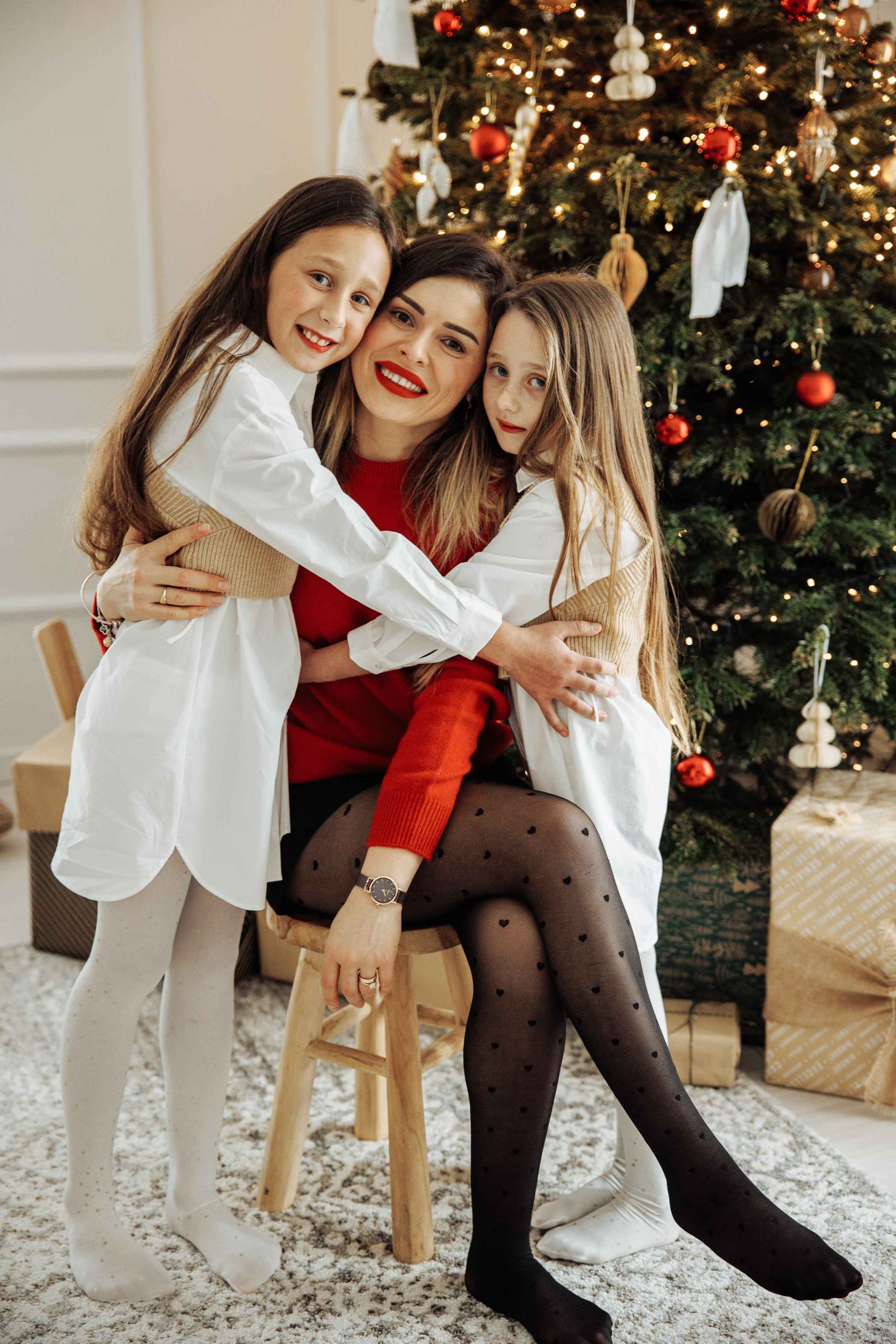 Mother with daughter at Christmas