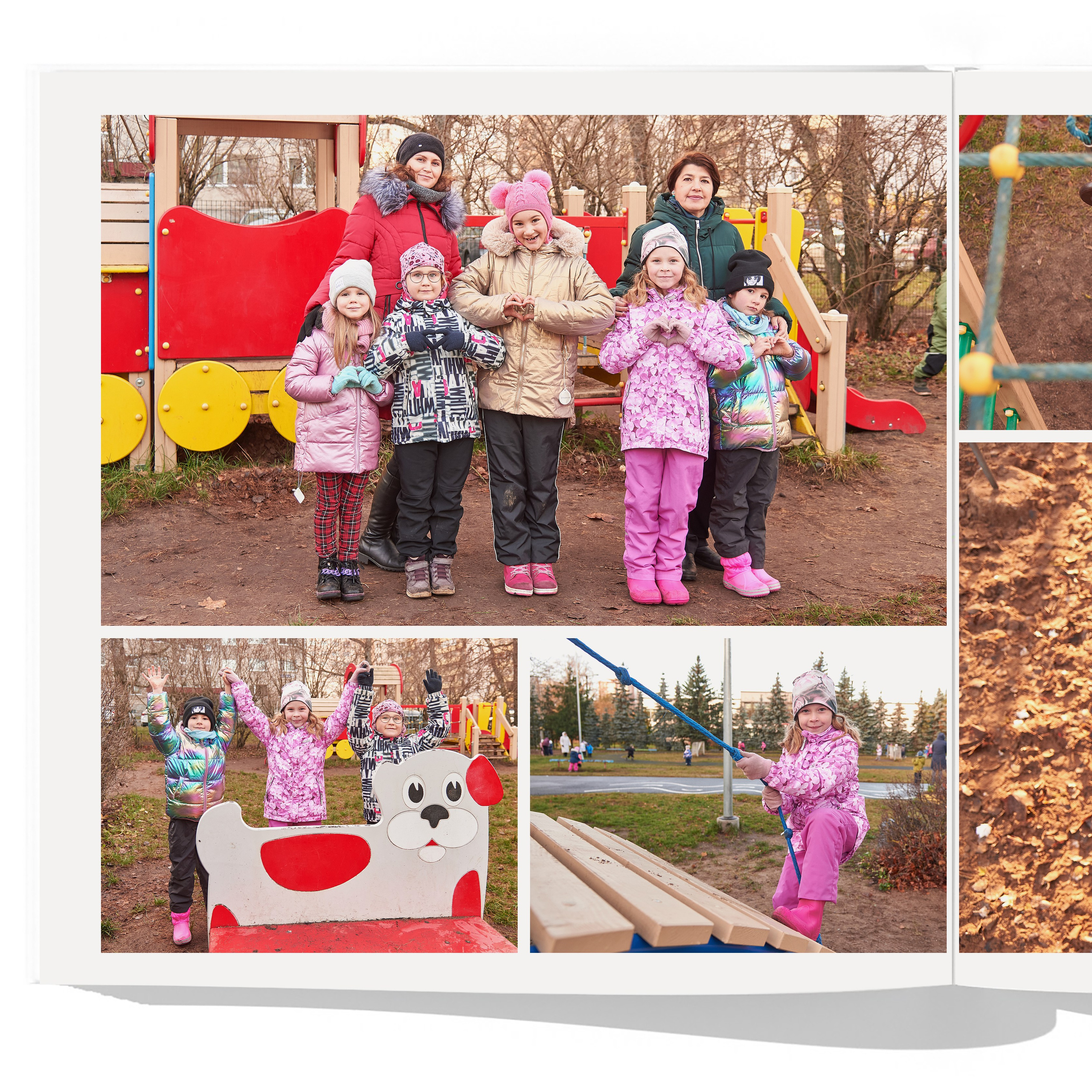Фотосессия детей на прогулке на территории садика