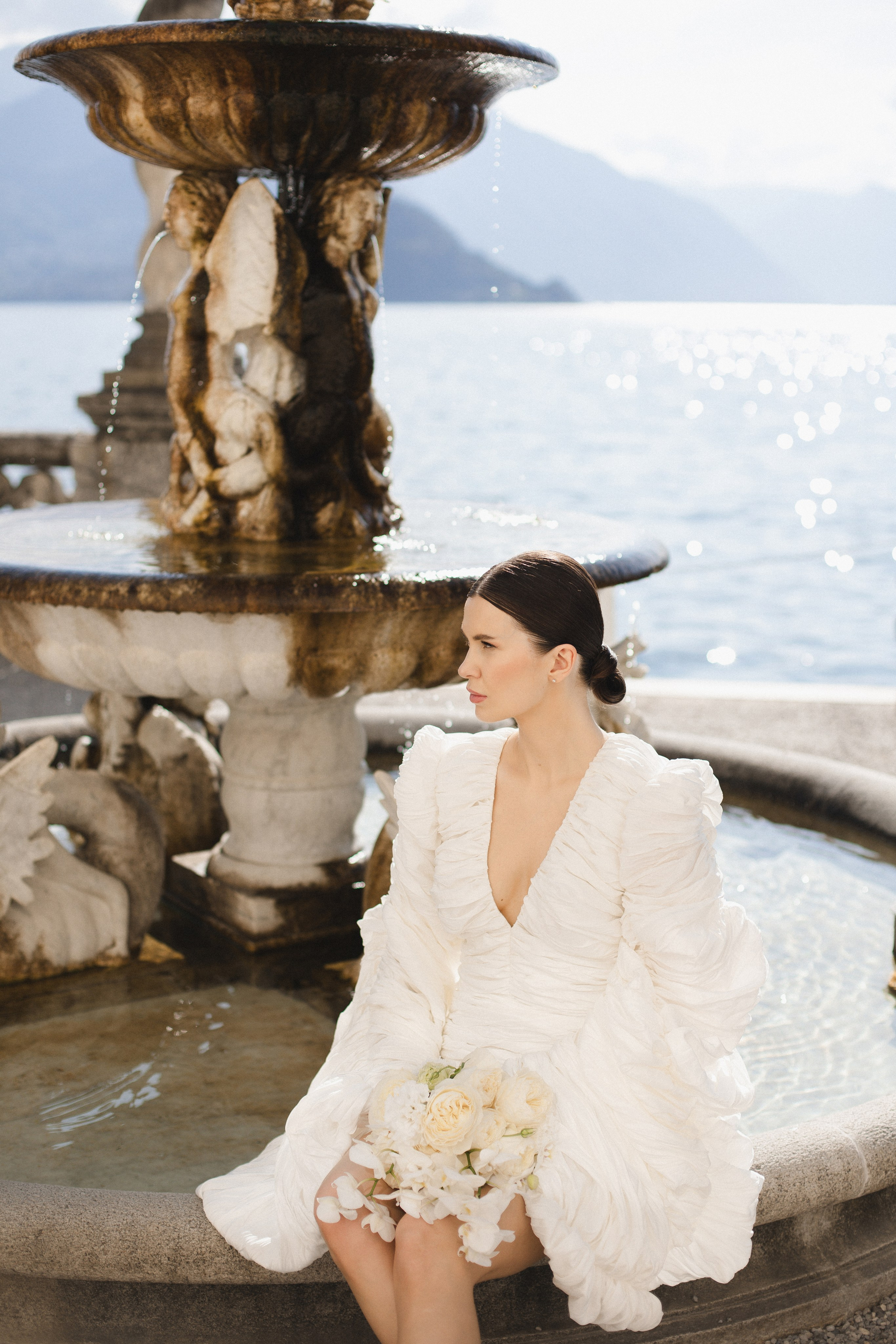 Wedding Makeup and hair style in Italy Como, Tuscany