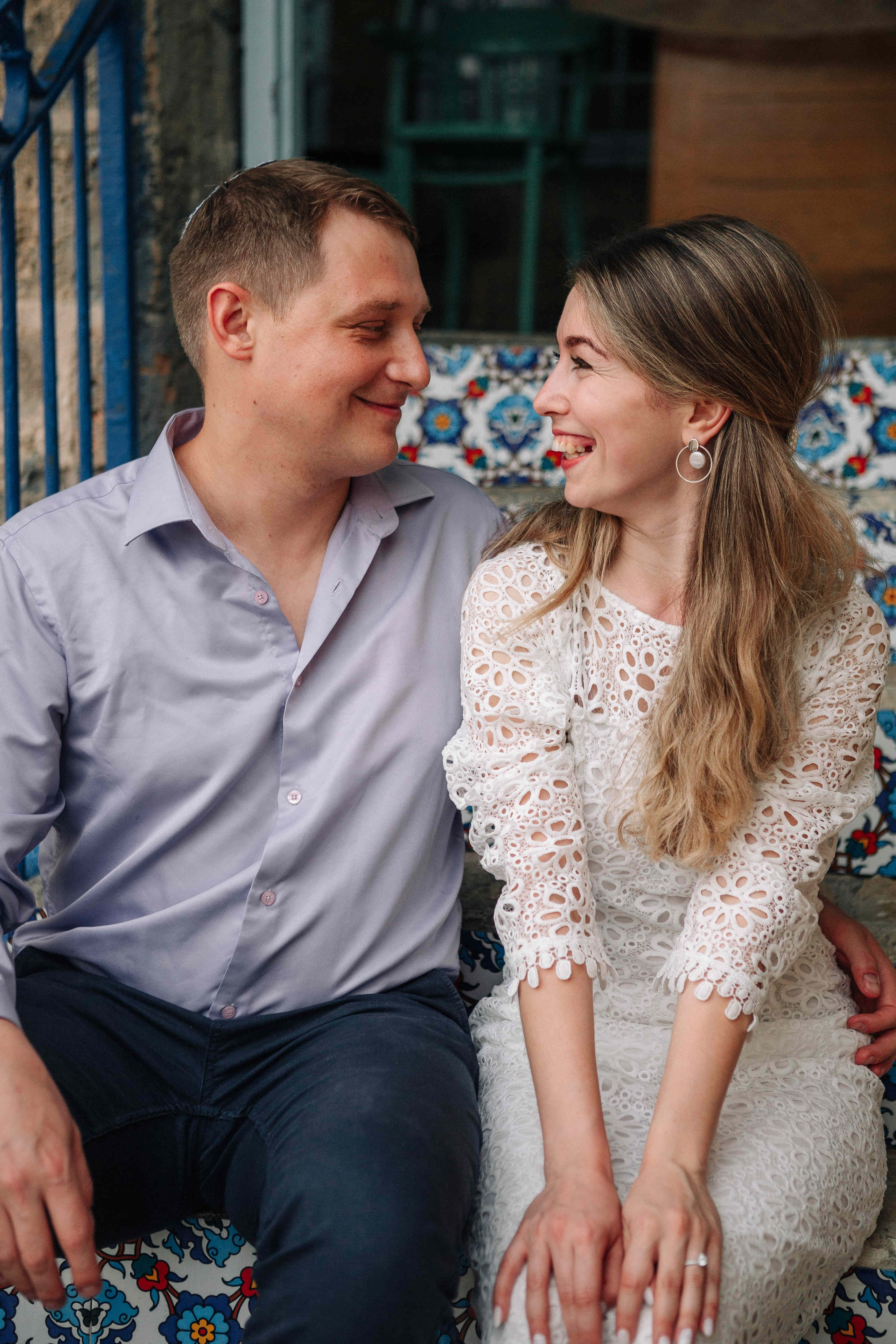 LOVERS IN JAFFO. PHOTOGRAPHER IN ISRAEL