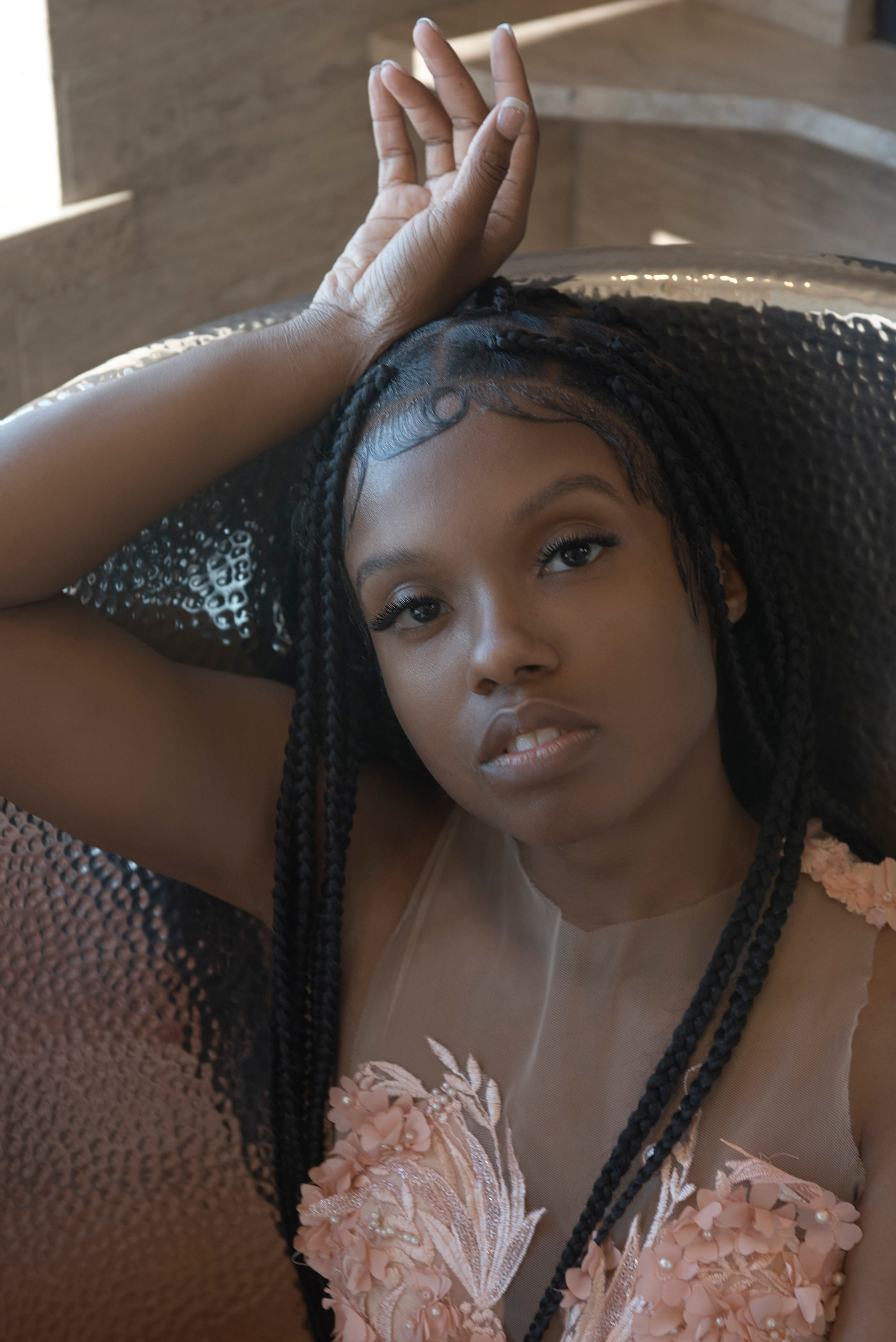 Portrait of a woman in a bathroom Los Angeles