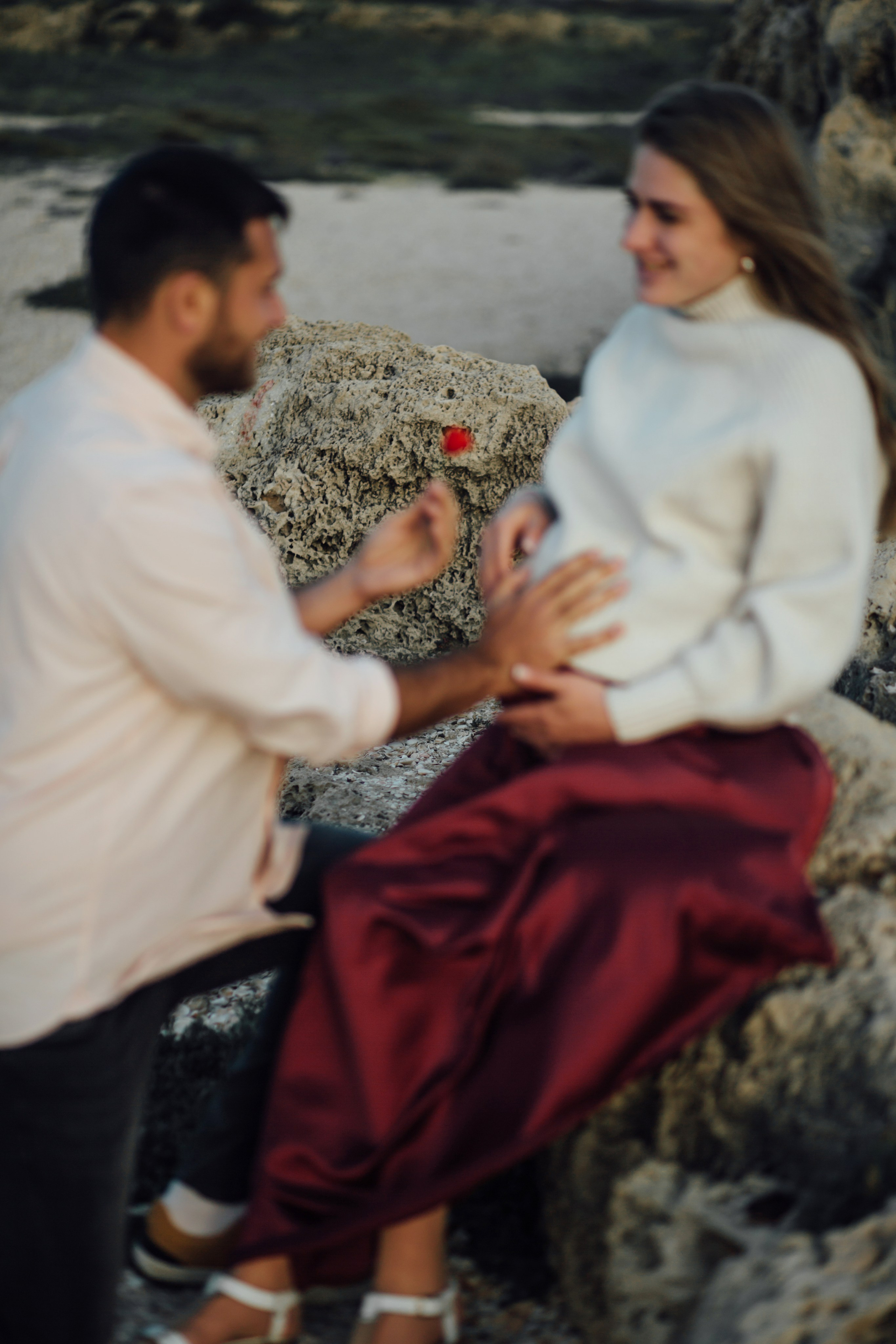Sasha & Inna at HaBonim beach. Family photographer in Israel