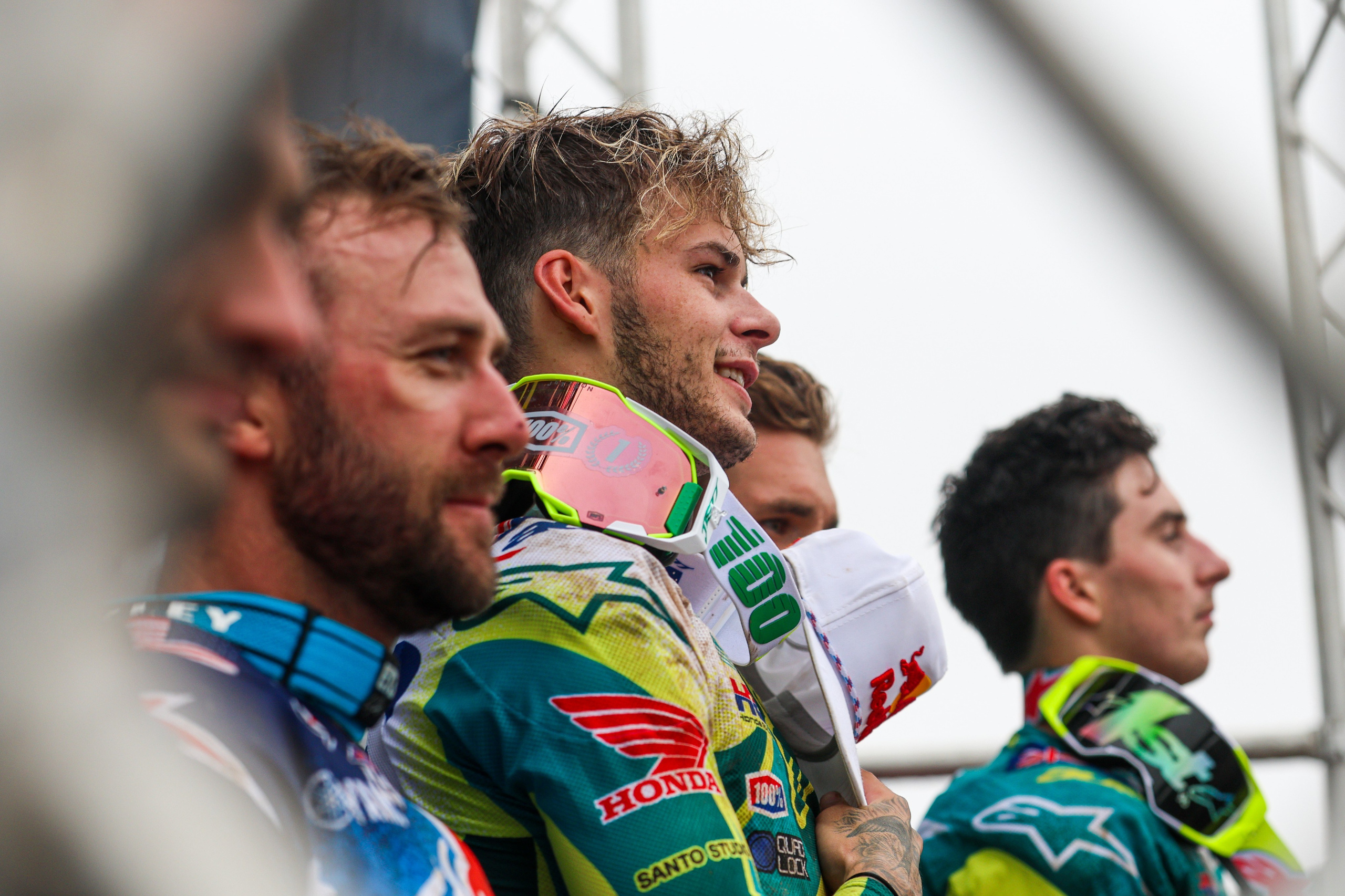 Jett Lawrance Team Australia on the podium MXoN Matterley Basin 2024